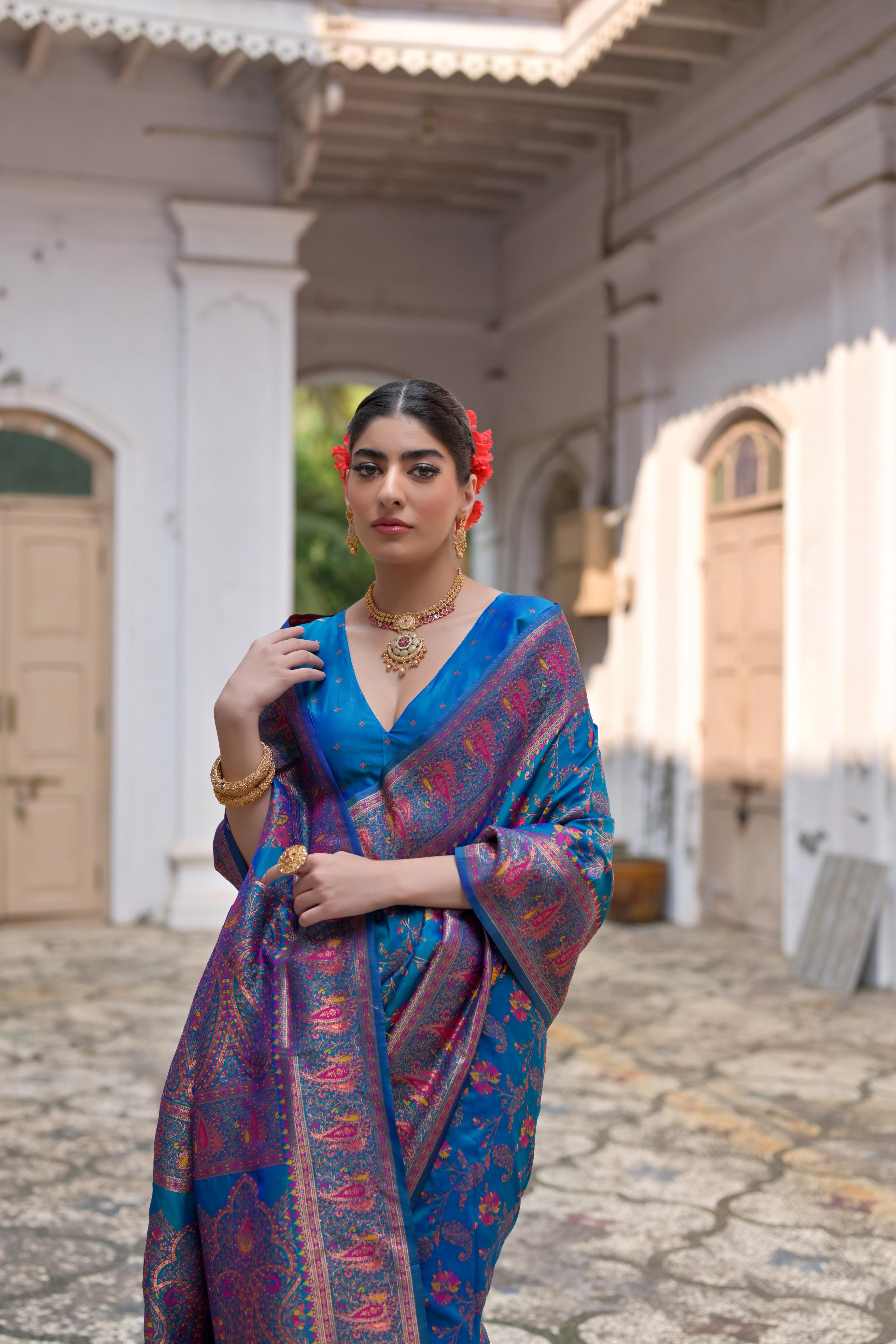 Gulnaar Powerloom Silk (H) Ready To Wear Pocket Saree