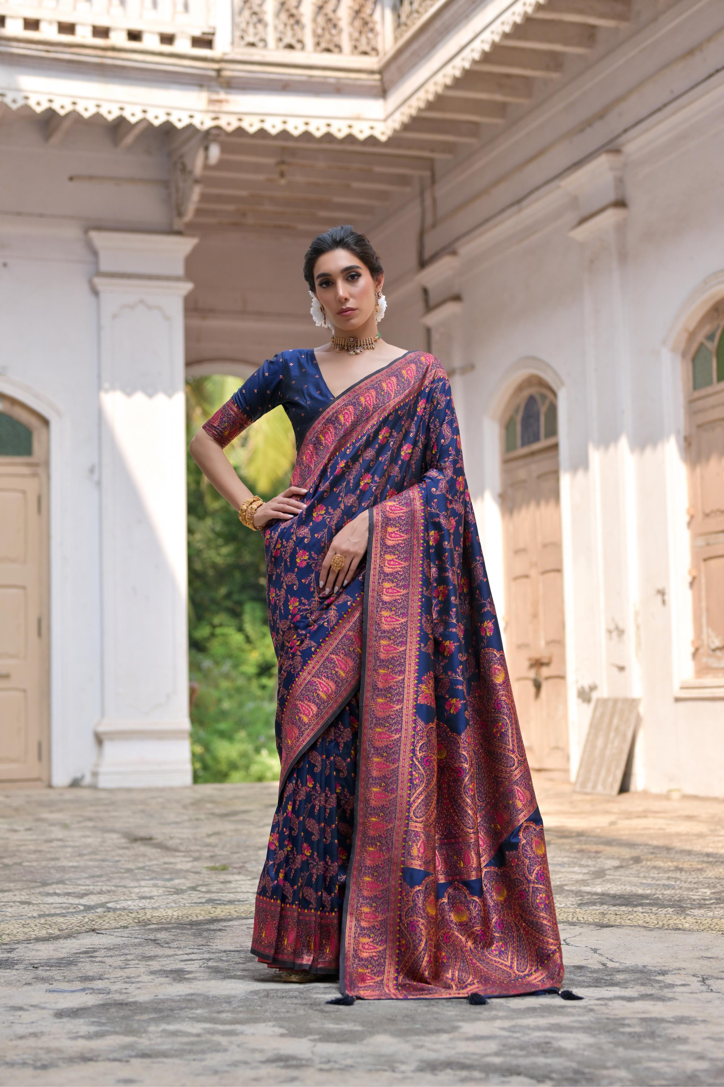 Gulnaar Powerloom Silk (G) Ready To Wear Pocket Saree