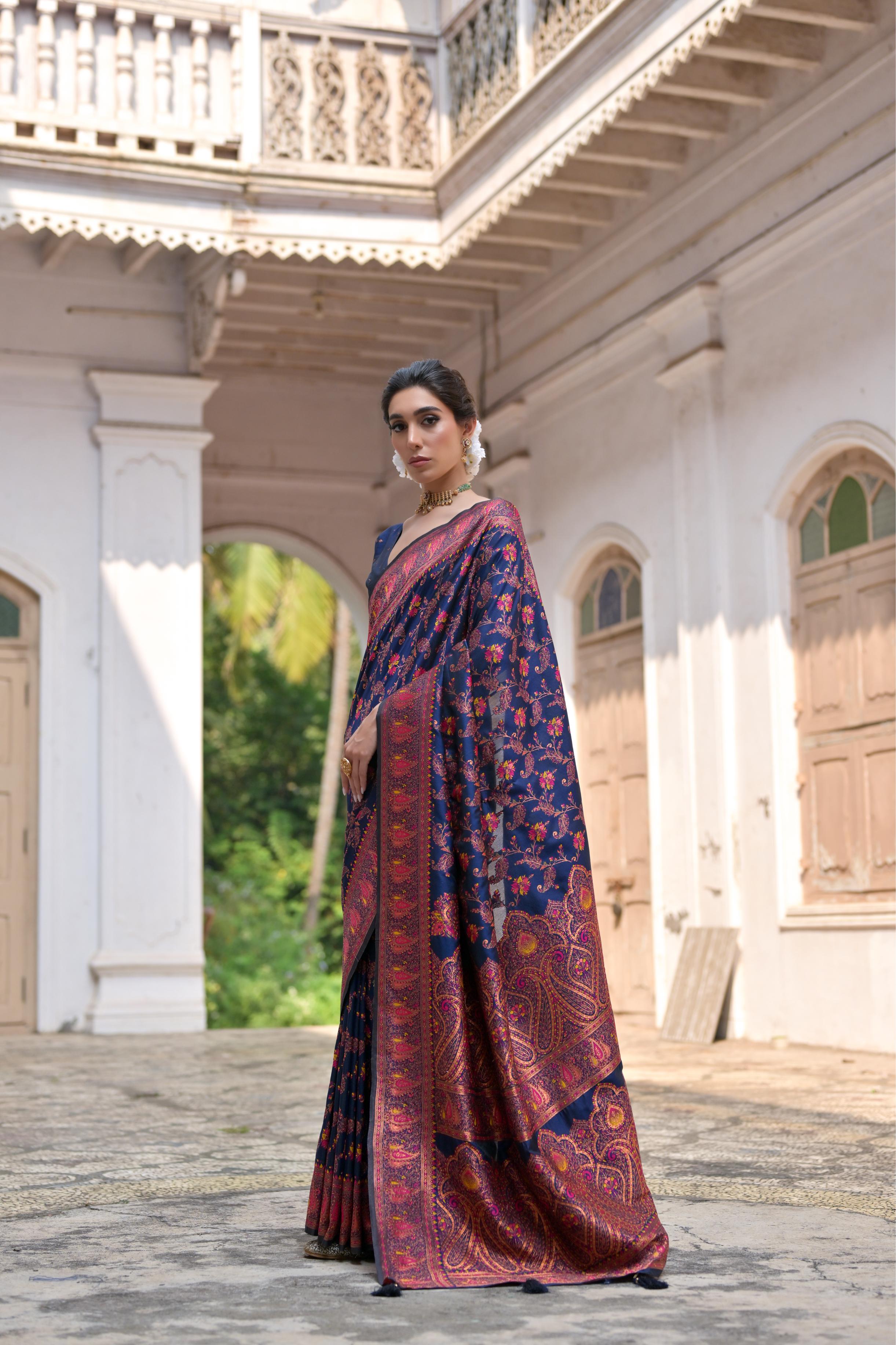 Gulnaar Powerloom Silk (G) Ready To Wear Pocket Saree