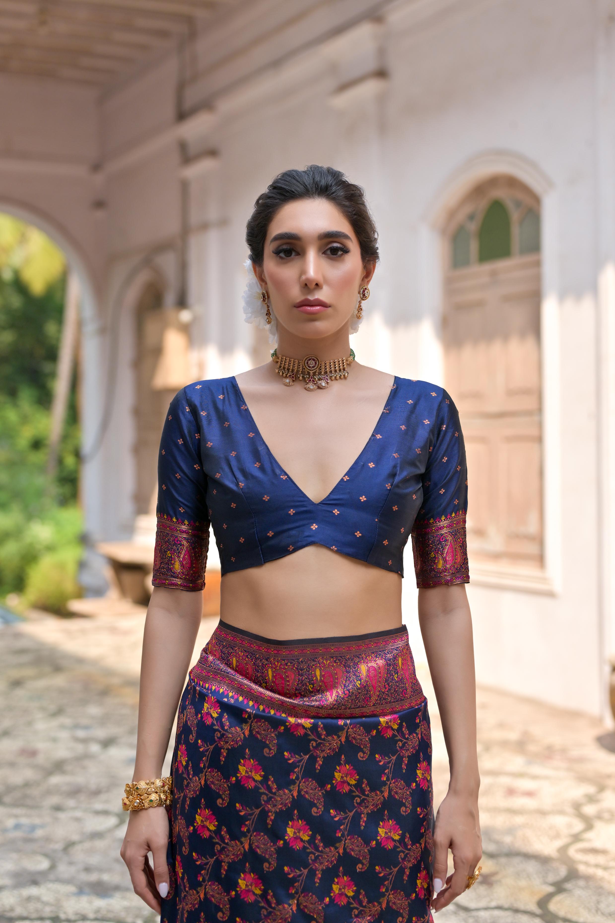 Gulnaar Powerloom Silk (G) Ready To Wear Pocket Saree