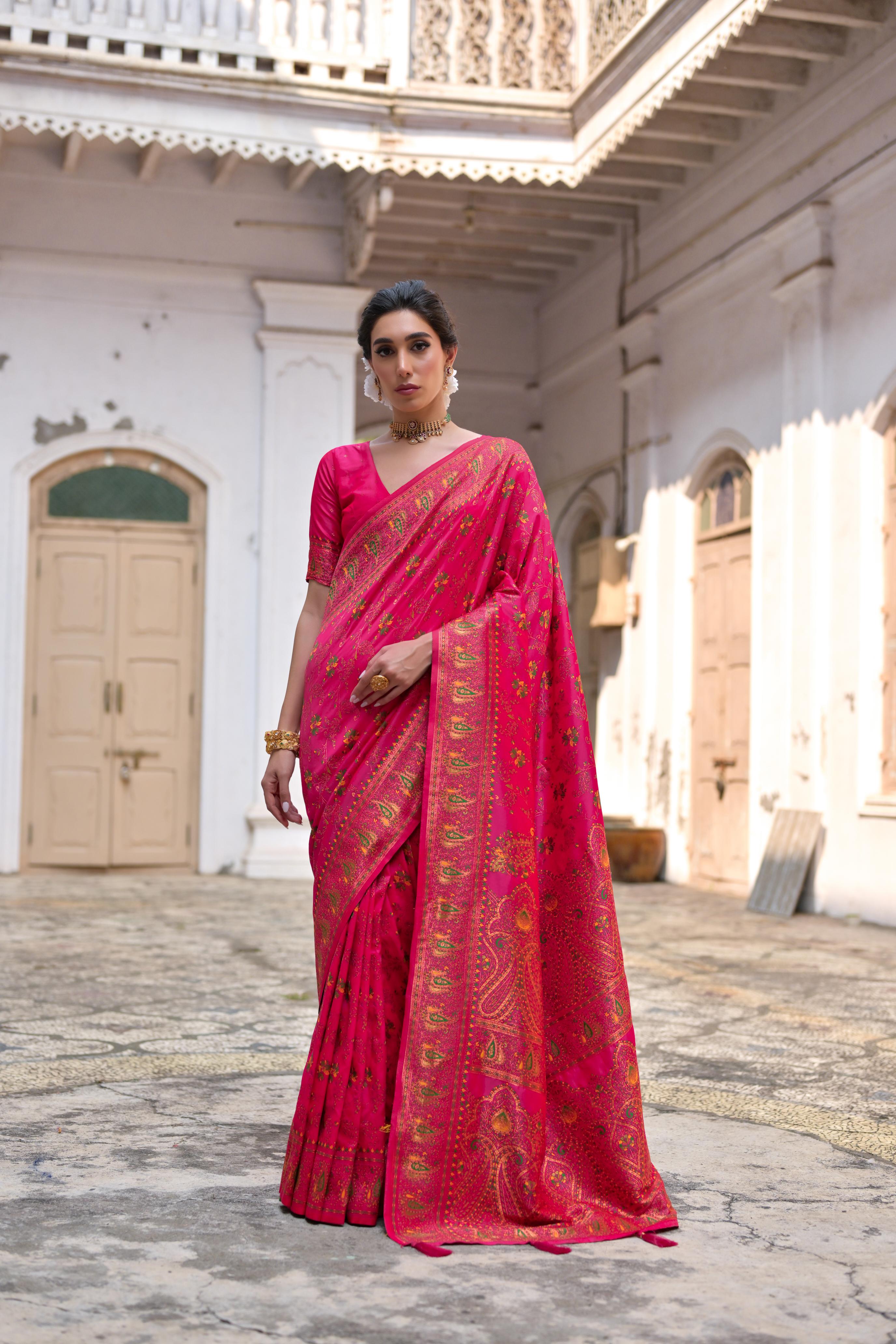 Gulnaar Powerloom Silk (F) Ready To Wear Pocket Saree
