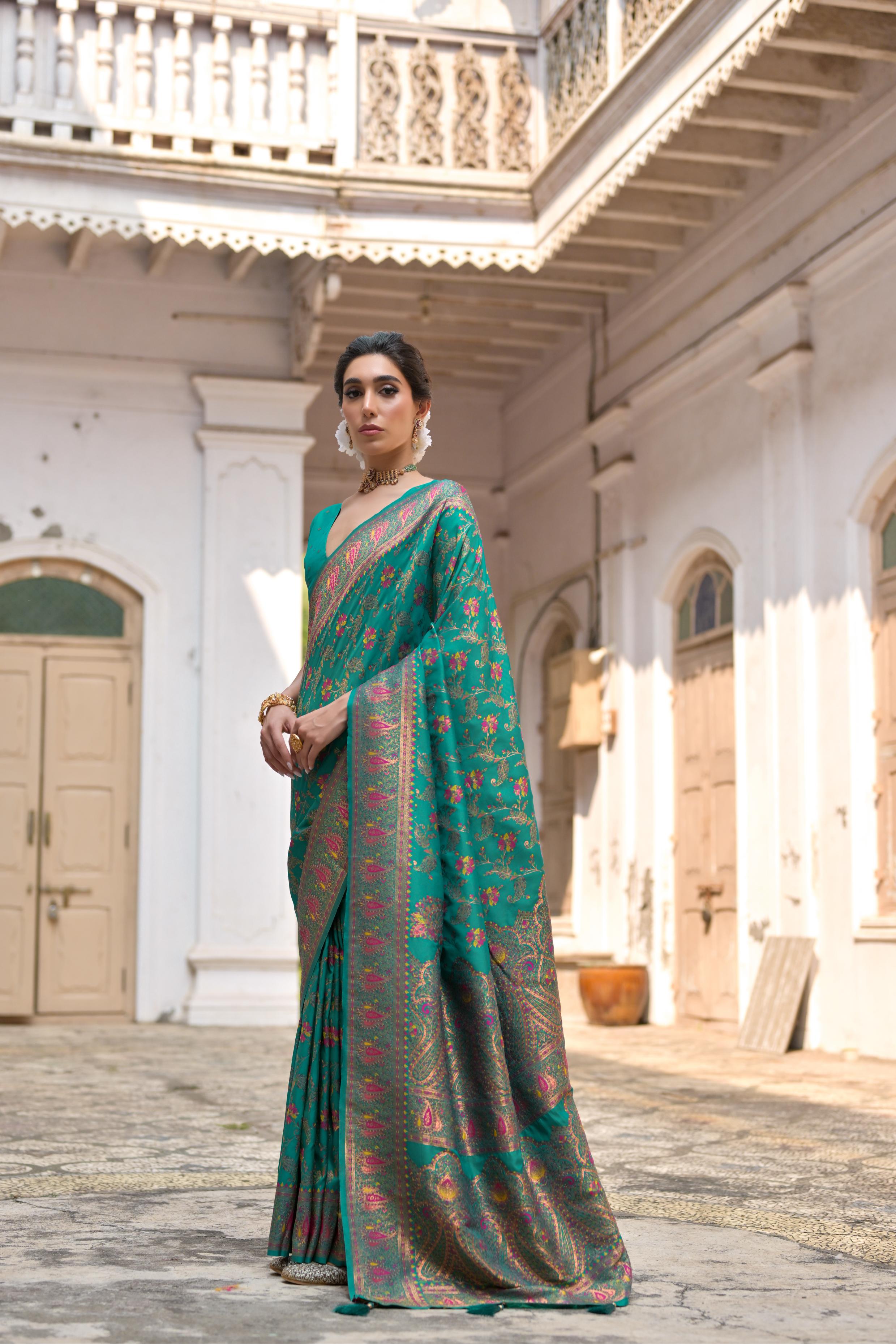 Gulnaar Powerloom Silk (E) Ready To Wear Pocket Saree