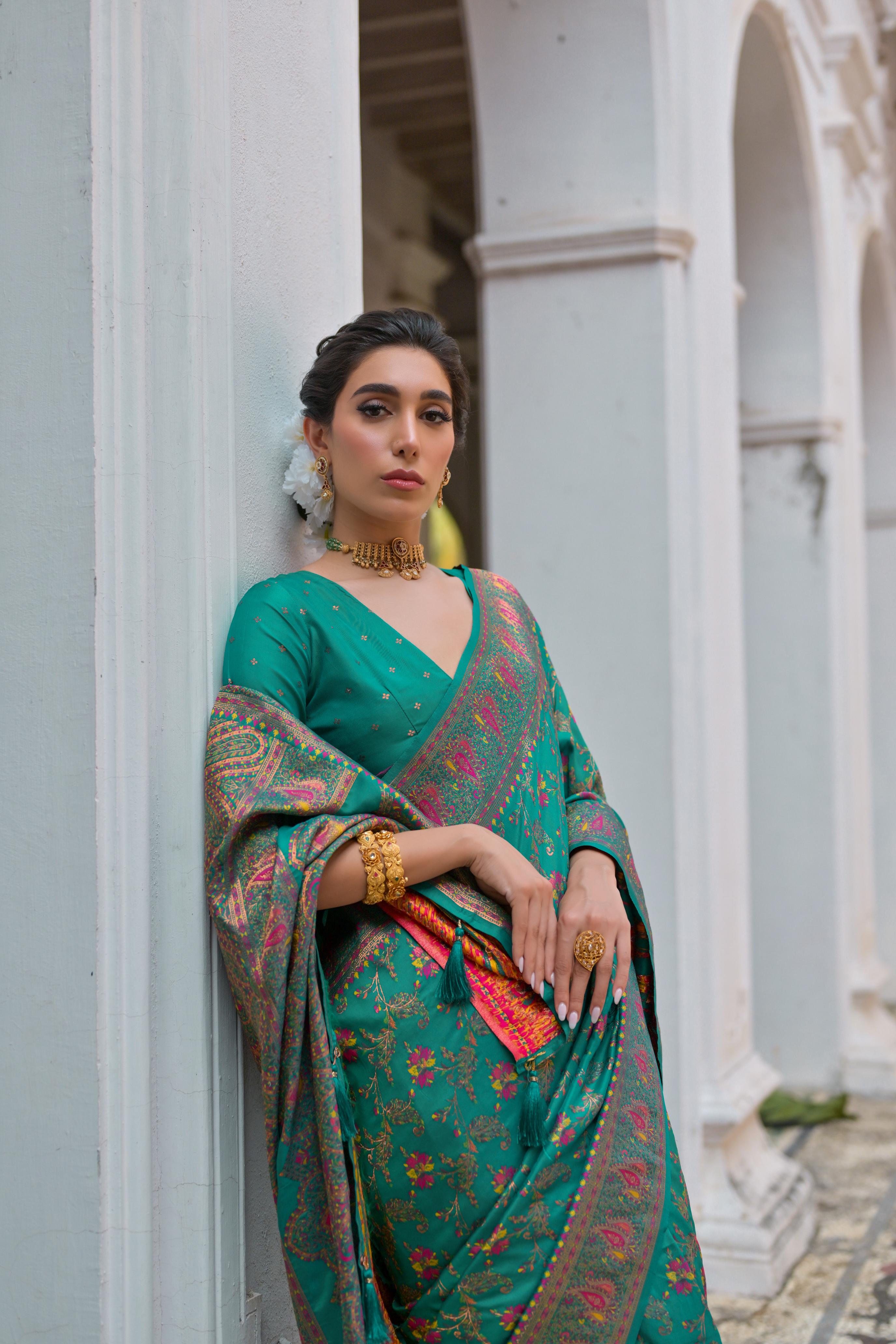 Gulnaar Powerloom Silk (E) Ready To Wear Pocket Saree