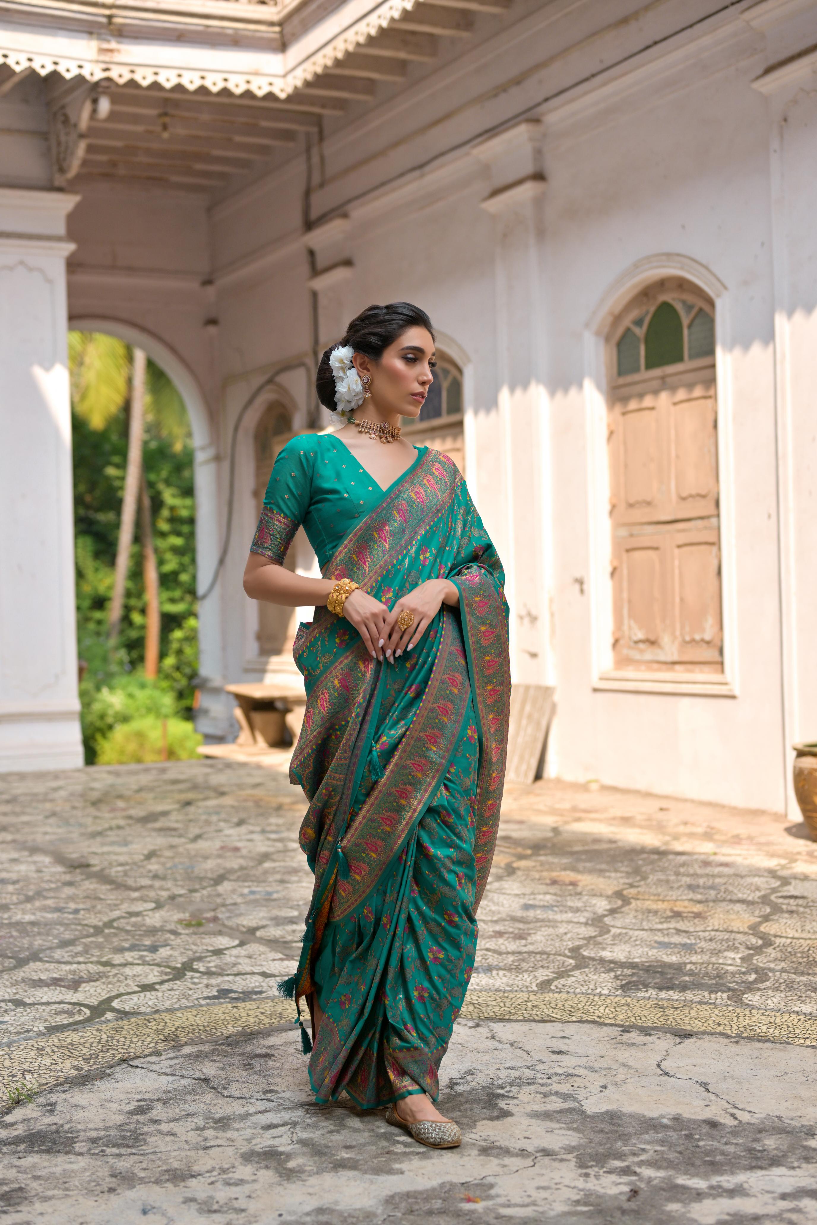 Gulnaar Powerloom Silk (E) Ready To Wear Pocket Saree