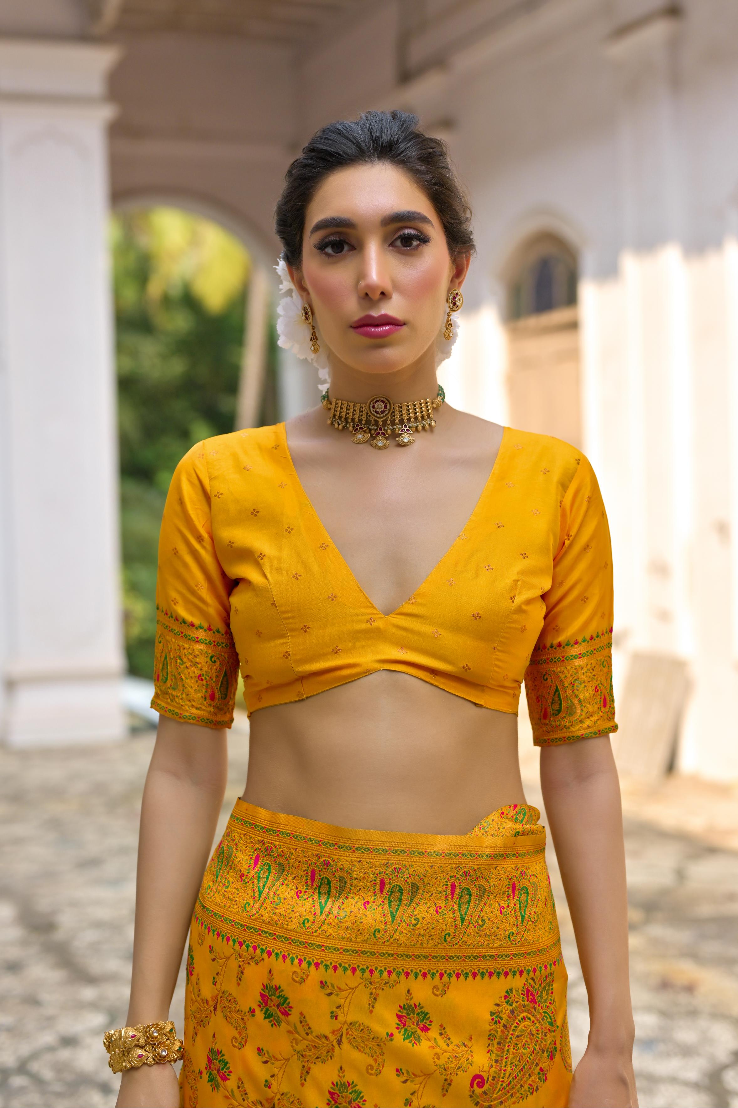 Gulnaar Powerloom Silk (D) Ready To Wear Pocket Saree