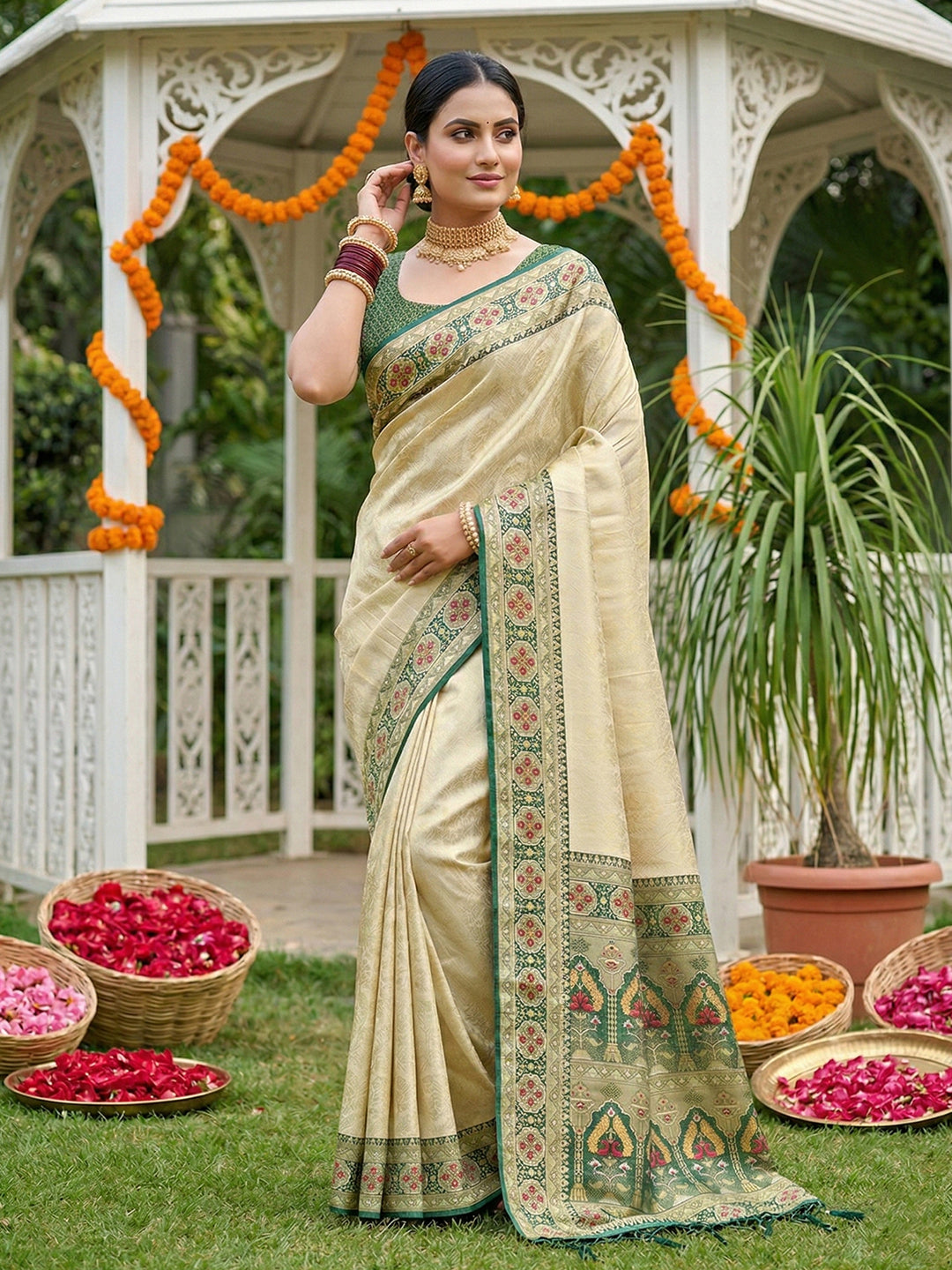 Subtle Splendor Banarasi Silk (C) Ready To Wear Pocket Saree