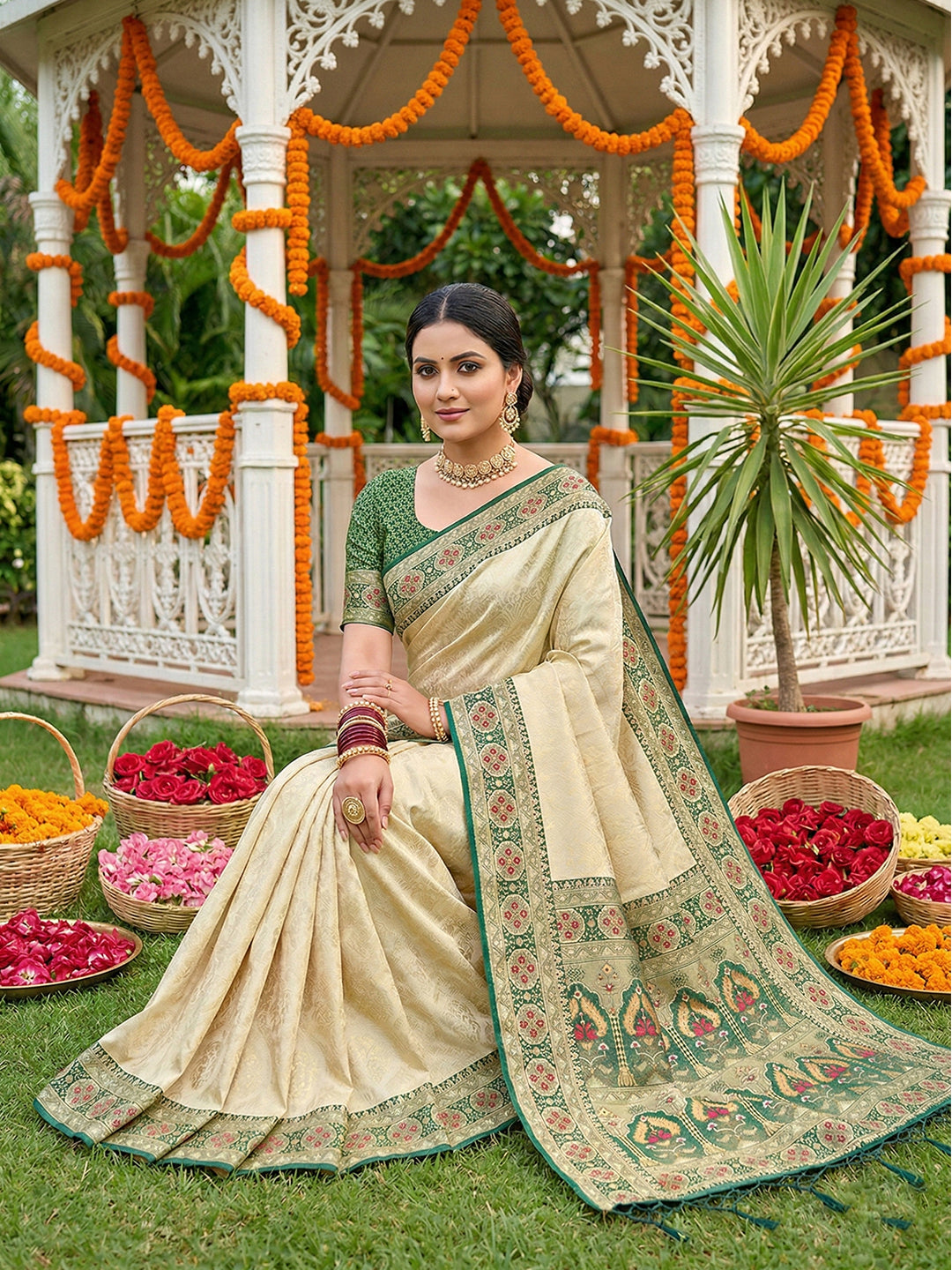 Subtle Splendor Banarasi Silk (C) Ready To Wear Pocket Saree