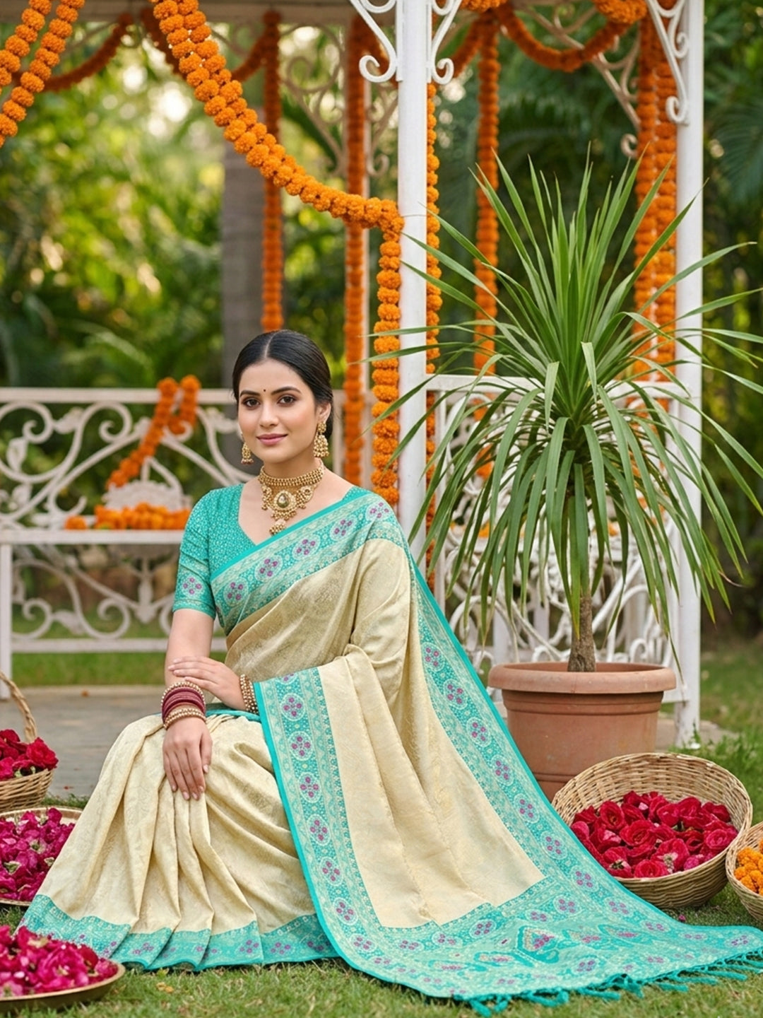Subtle Splendor Banarasi Silk (D) Ready To Wear Pocket Saree