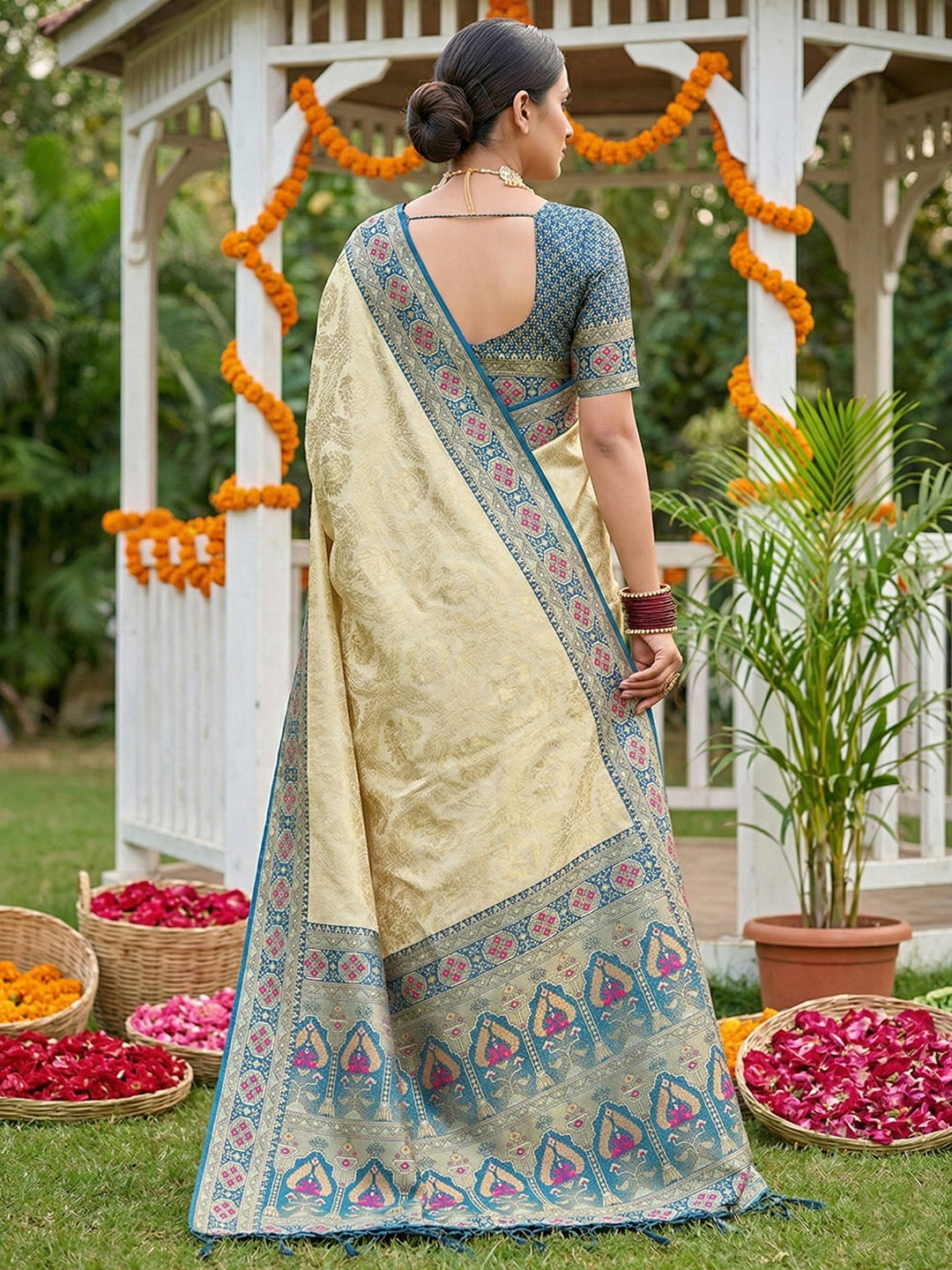 Subtle Splendor Banarasi Silk (B) Ready To Wear Pocket Saree