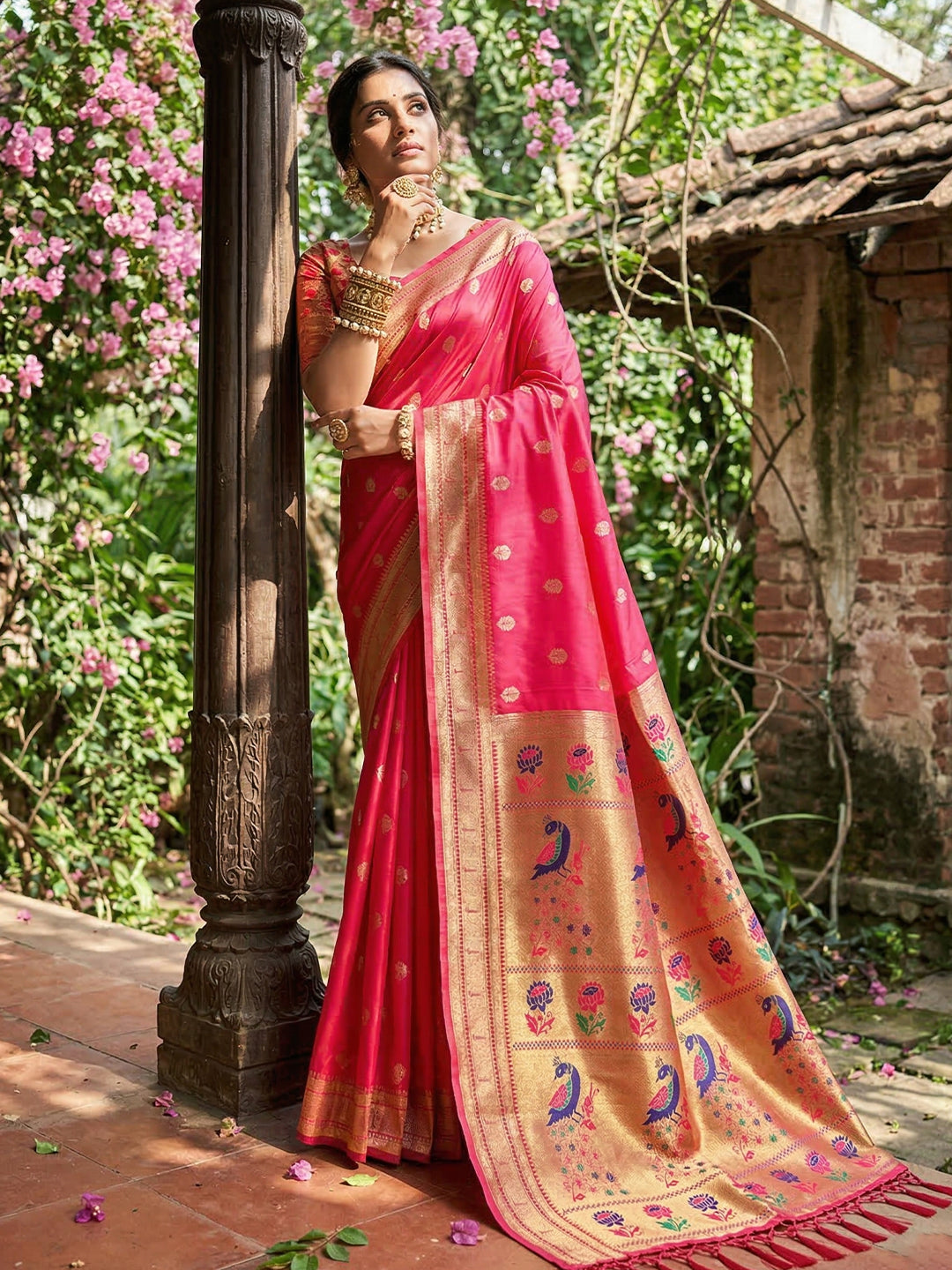 Alankrita Powerloom Paithani Silk (B) Ready To Wear Pocket Saree