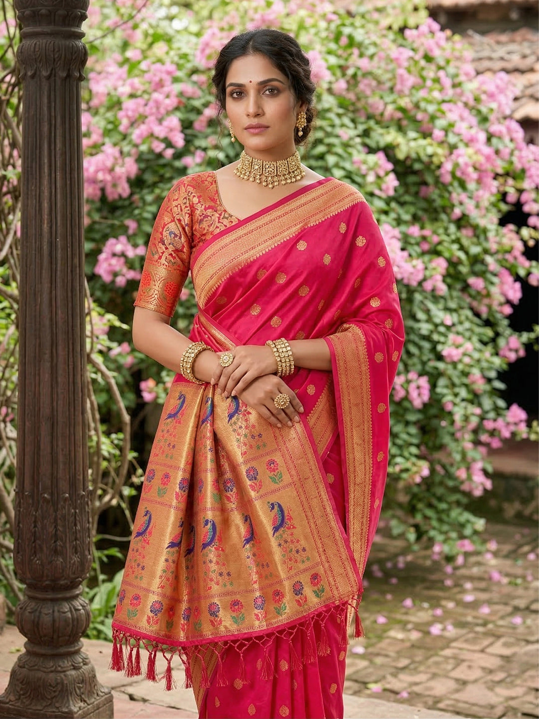 Alankrita Powerloom Paithani Silk (B) Ready To Wear Pocket Saree