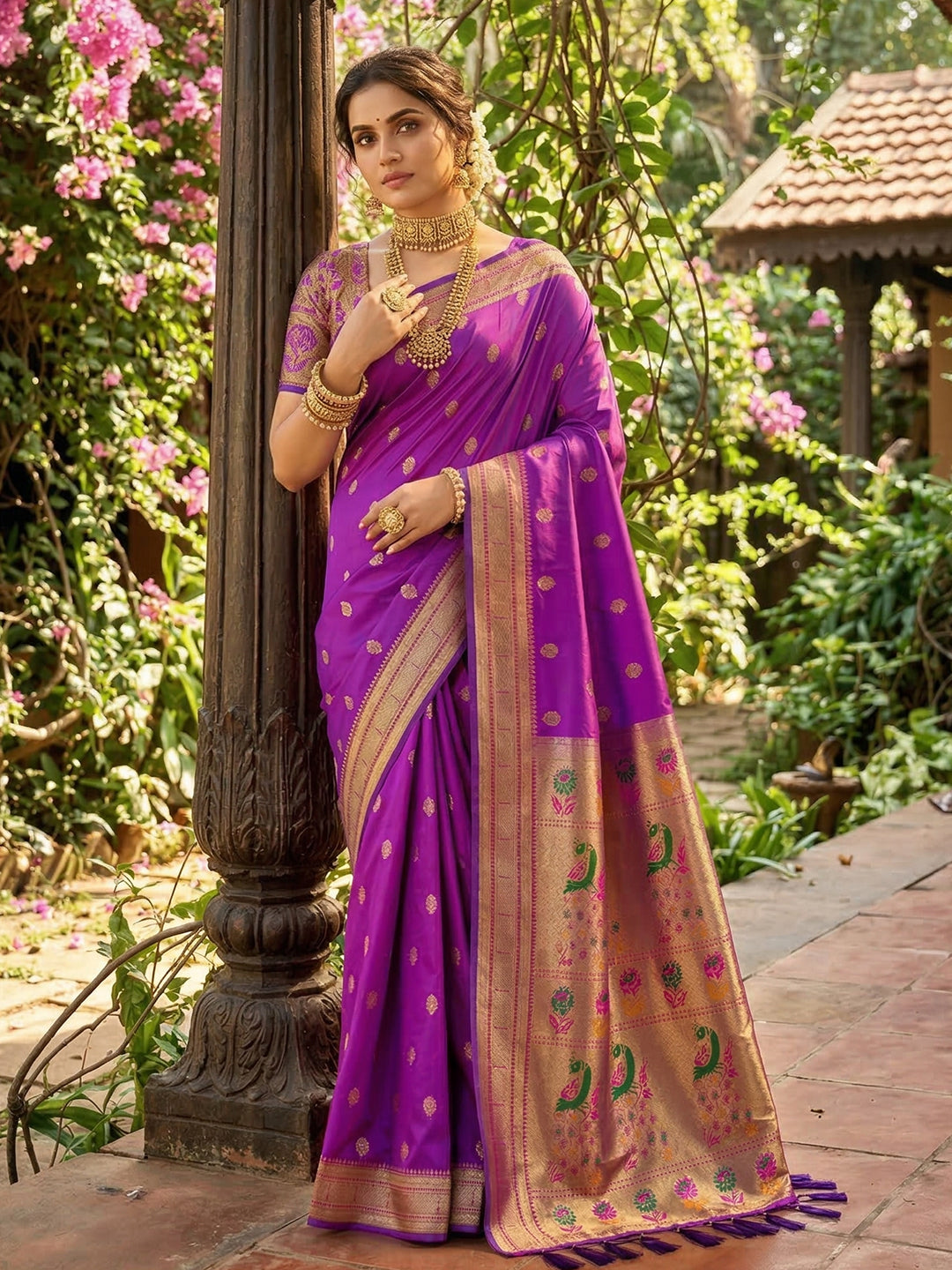 Alankrita Powerloom Paithani Silk (C) Ready To Wear Pocket Saree
