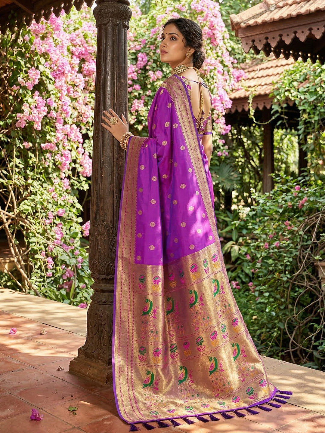 Alankrita Powerloom Paithani Silk (C) Ready To Wear Pocket Saree