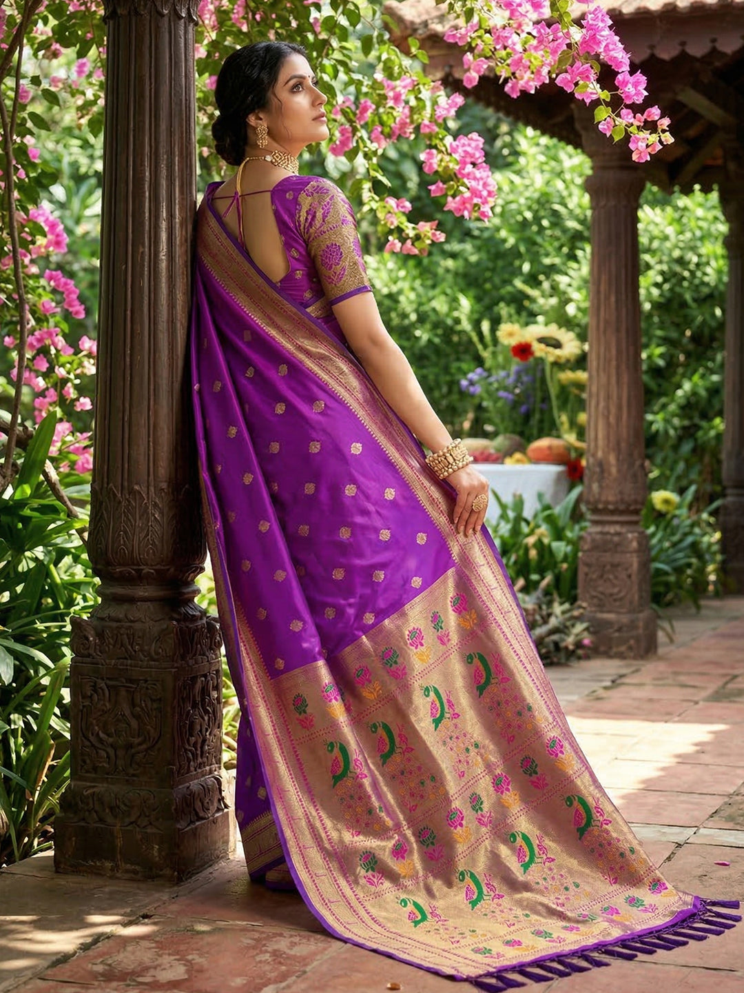 Alankrita Powerloom Paithani Silk (C) Ready To Wear Pocket Saree