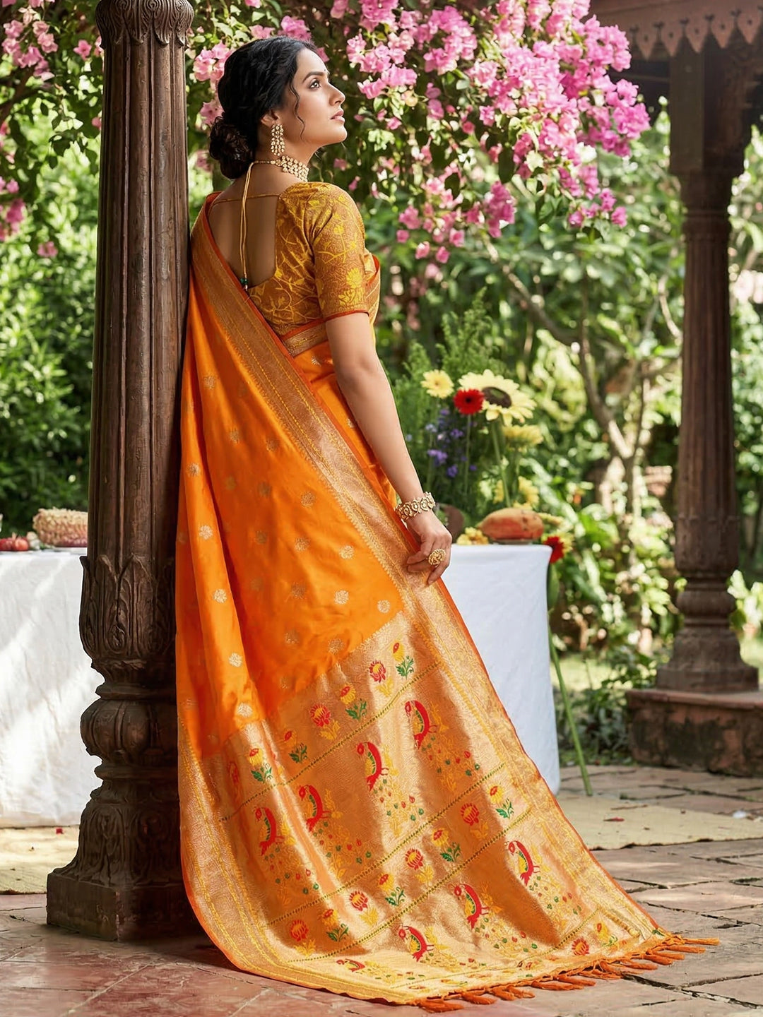 Alankrita Powerloom Paithani Silk (D) Ready To Wear Pocket Saree
