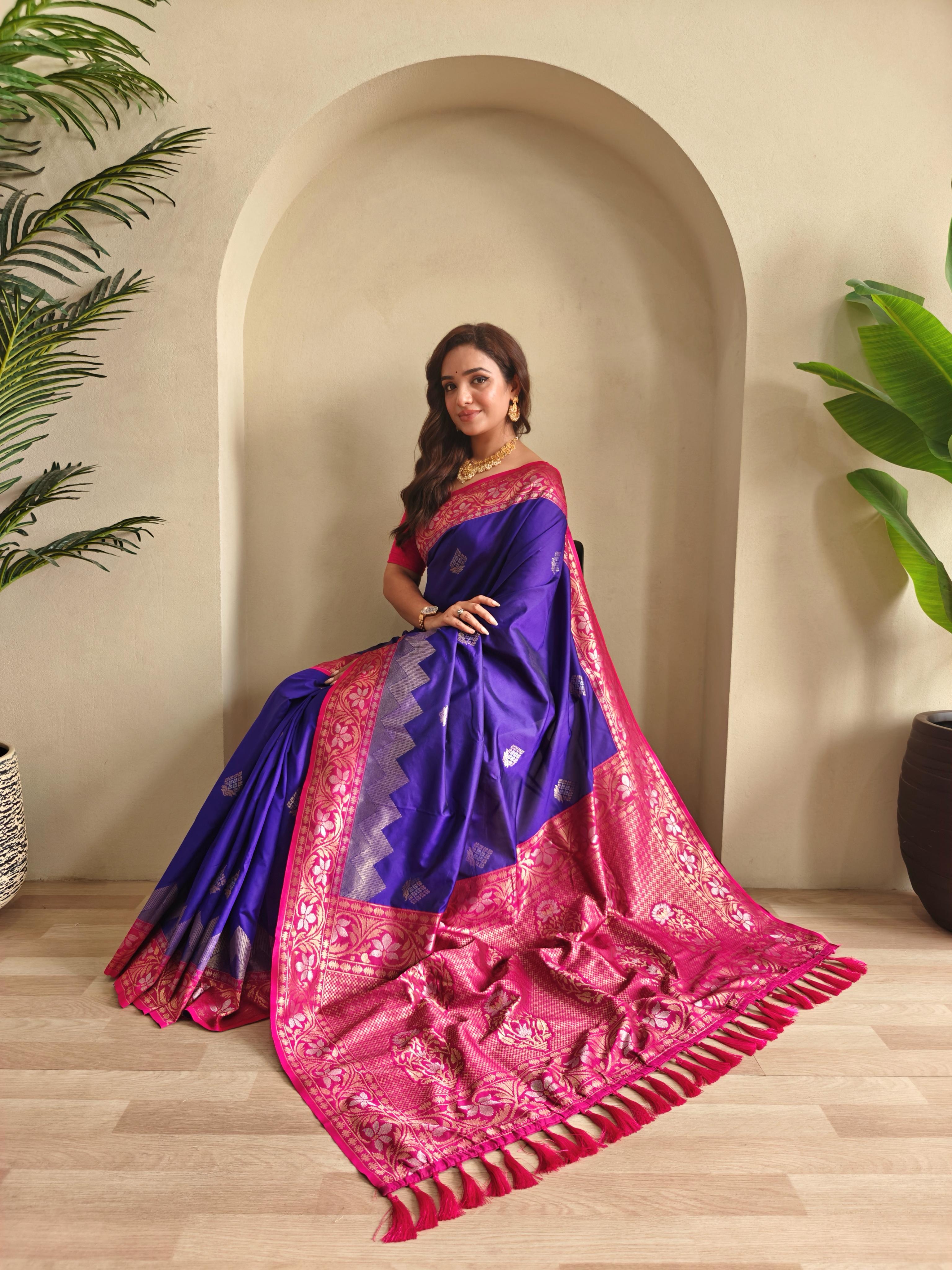Duvarna – Dual Tone Silk Ready-to-Wear Pocket Saree