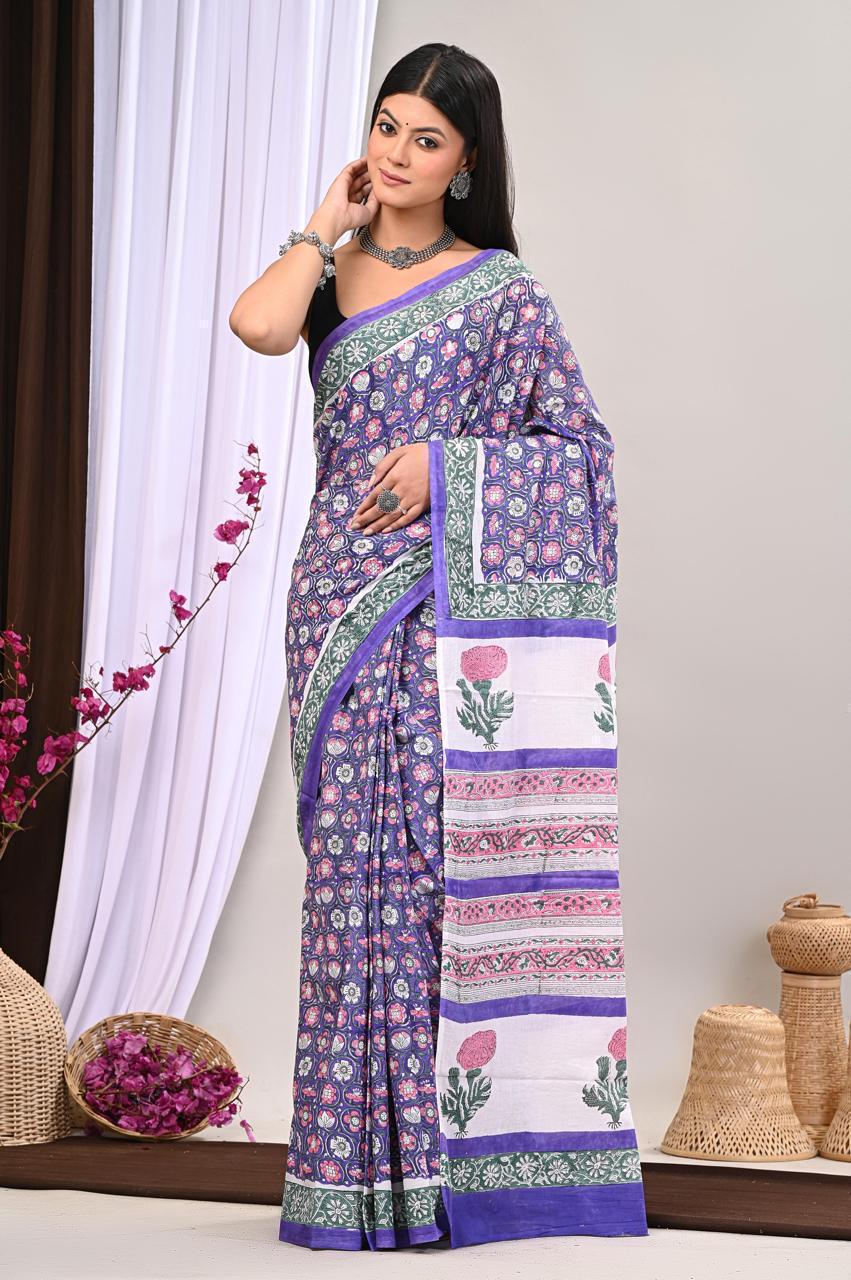 Florette Mul Cotton Ready To Wear Pocket Saree