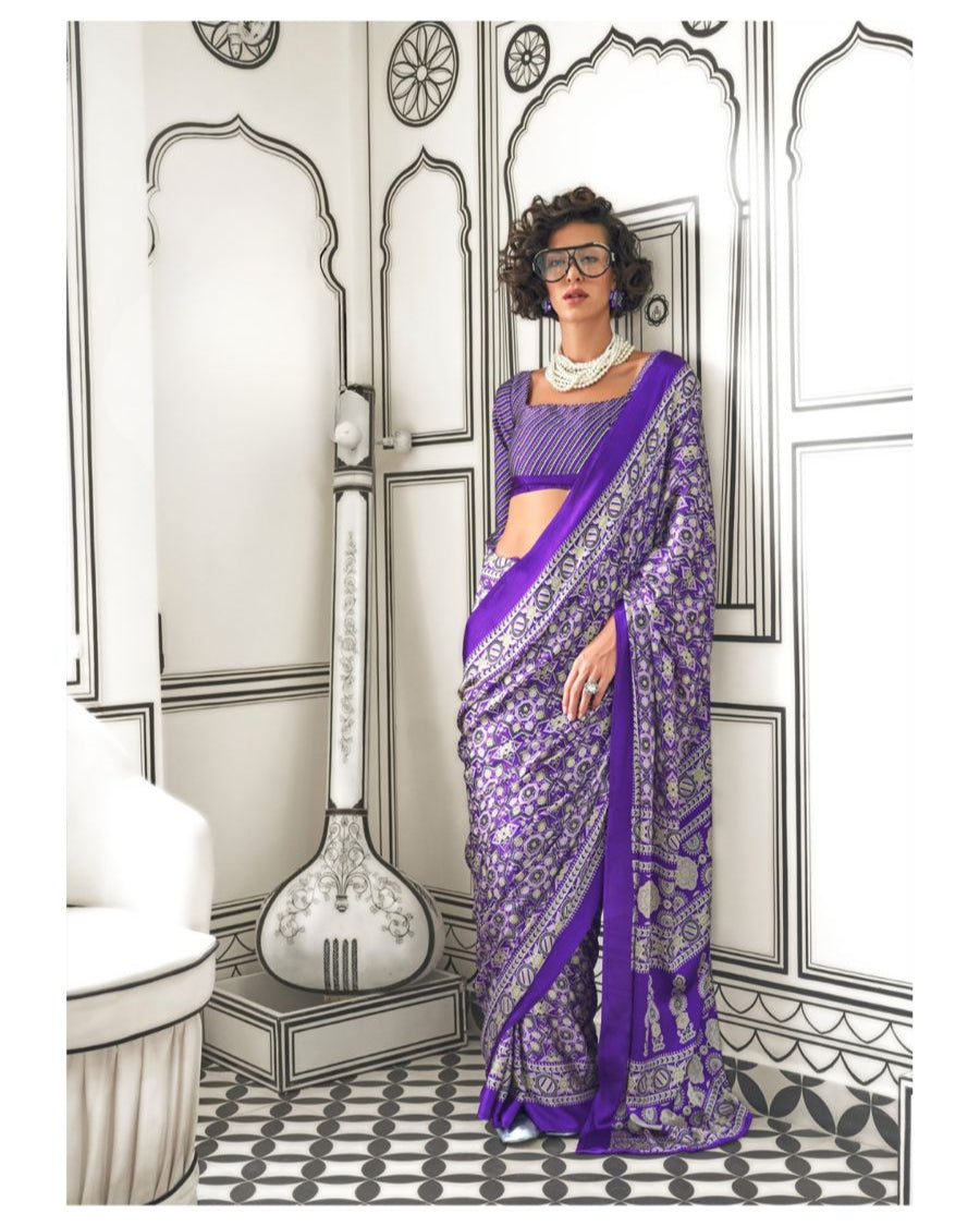 GlossAjrak Ready To Wear Pocket Saree