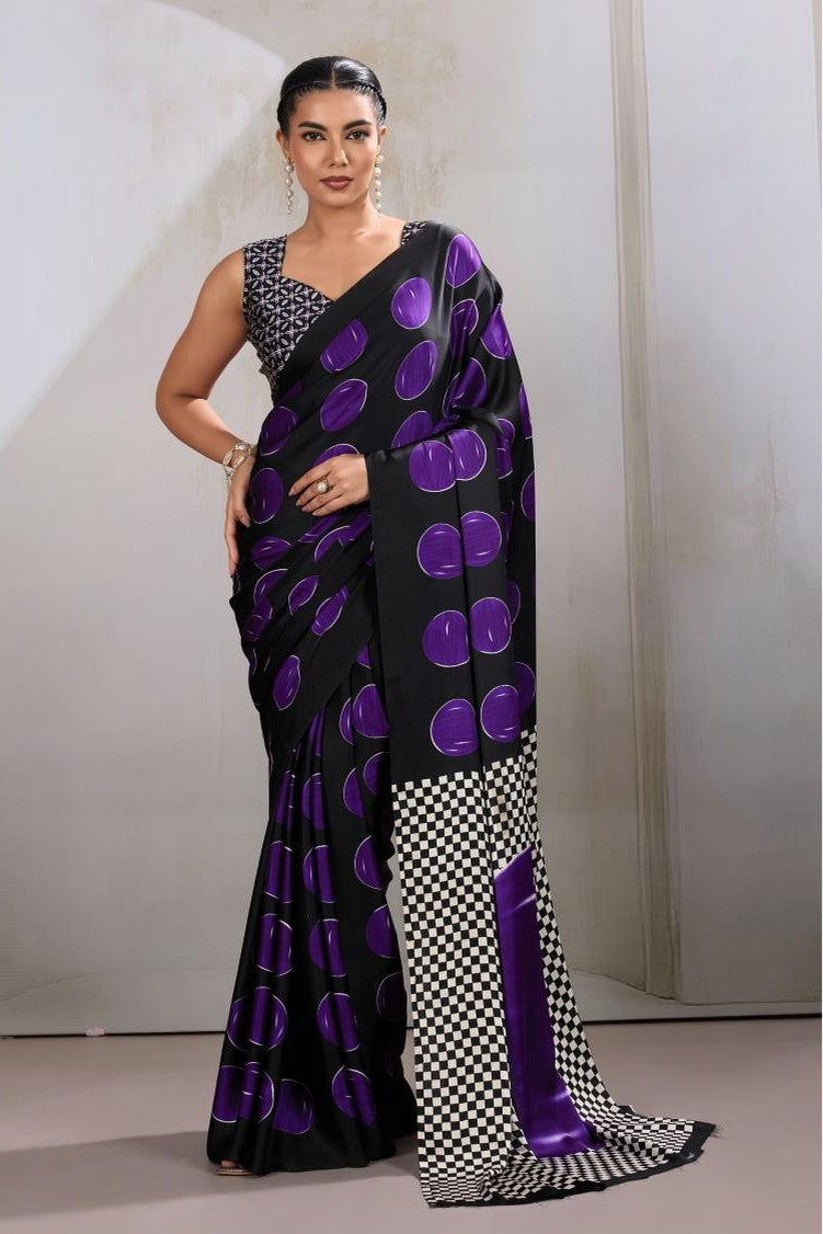 Modal Satin Ajrakh (A) Ready To Wear Pocket Saree