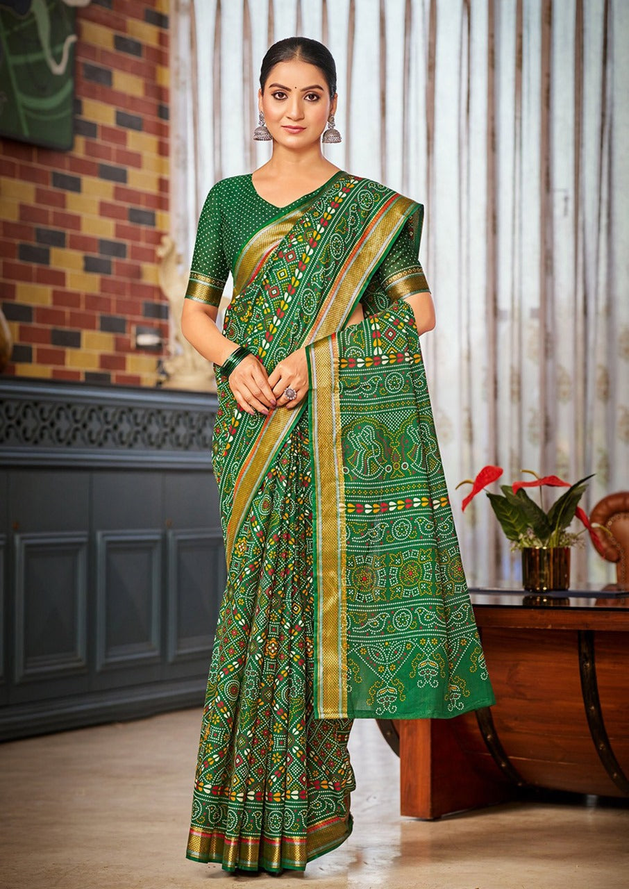 Gharchola Bandhani Cotton (A) Ready To Wear Pocket Saree