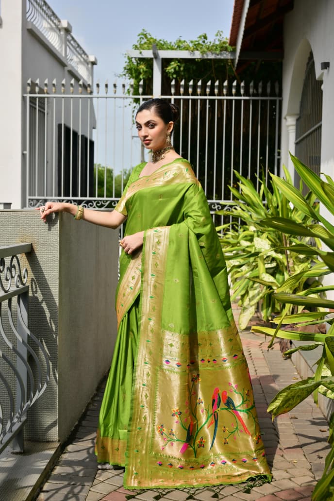 Utsav Umang Powerloom Paithani Silk (D) Ready To Wear Pocket Saree