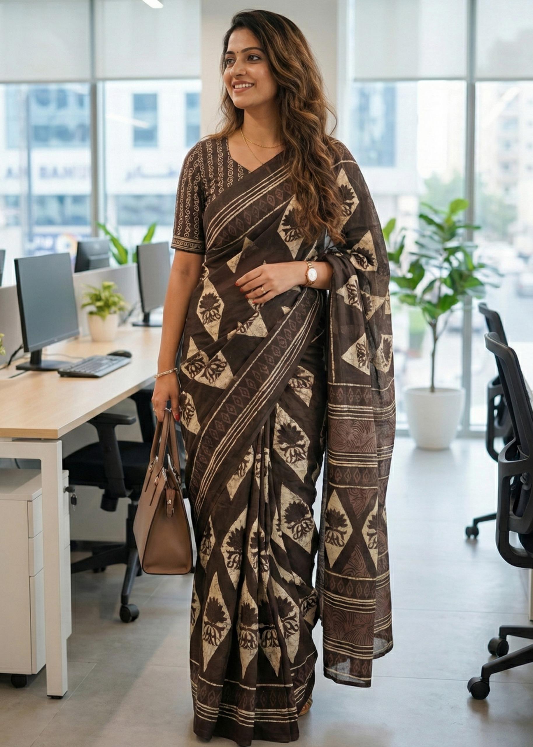 Nine to Thrive Mul Cotton (C) Ready To Wear Pocket Sarees
