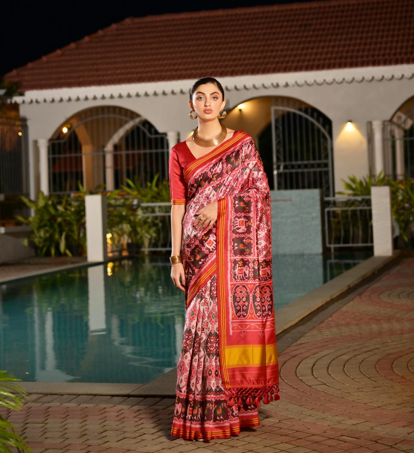 Rivika Patola Silk (B) Ready To Wear Pocket Saree