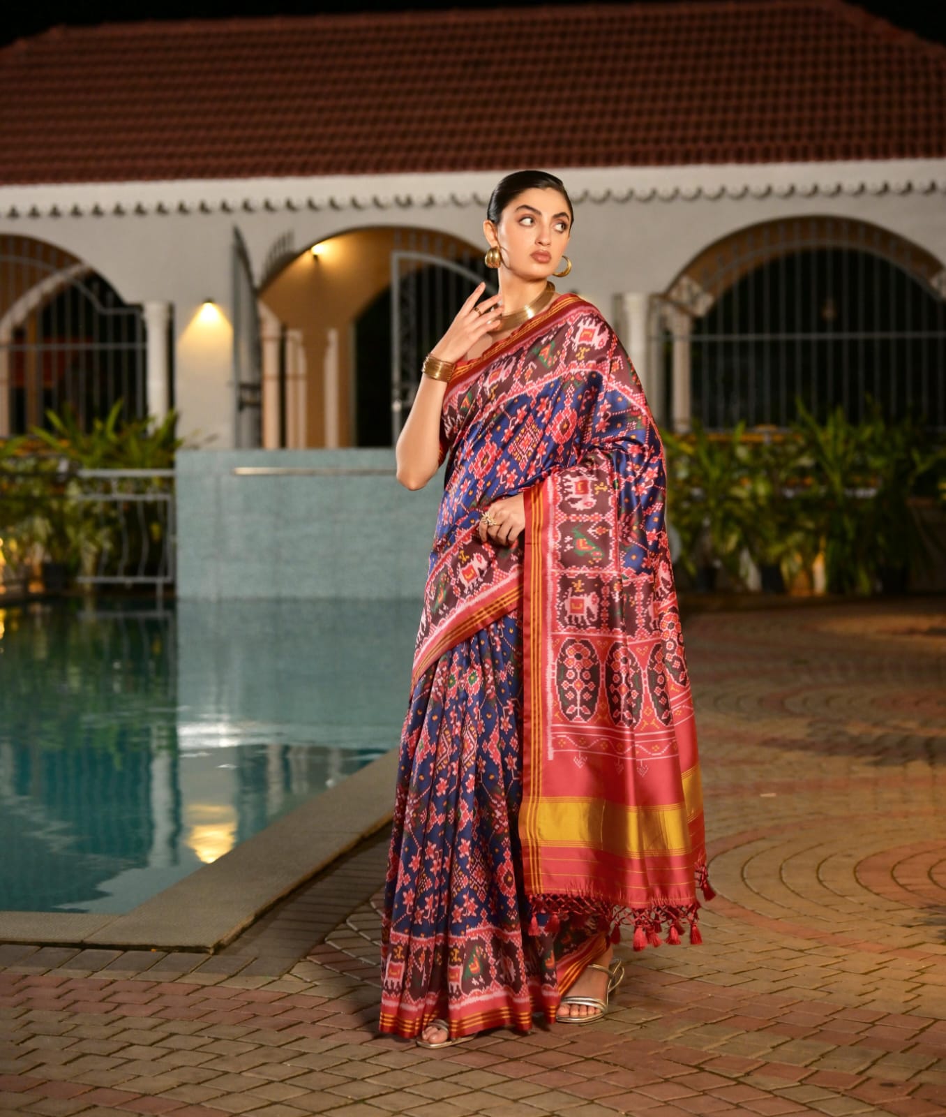 Rivika Patola Silk (C) Ready To Wear Pocket Saree