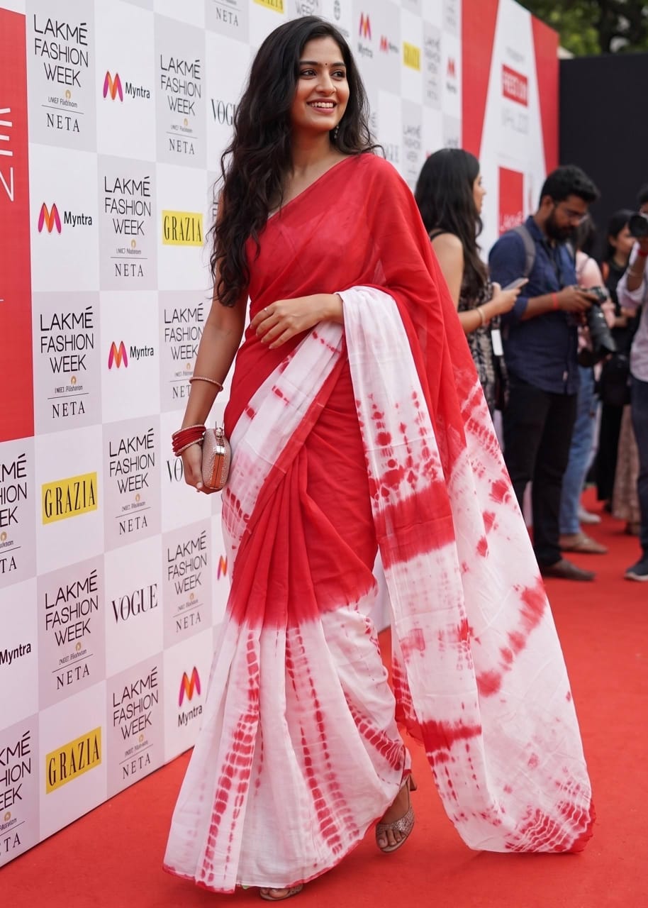 Rangdhara Cotton (Red) Ready To Wear Cotton Saree