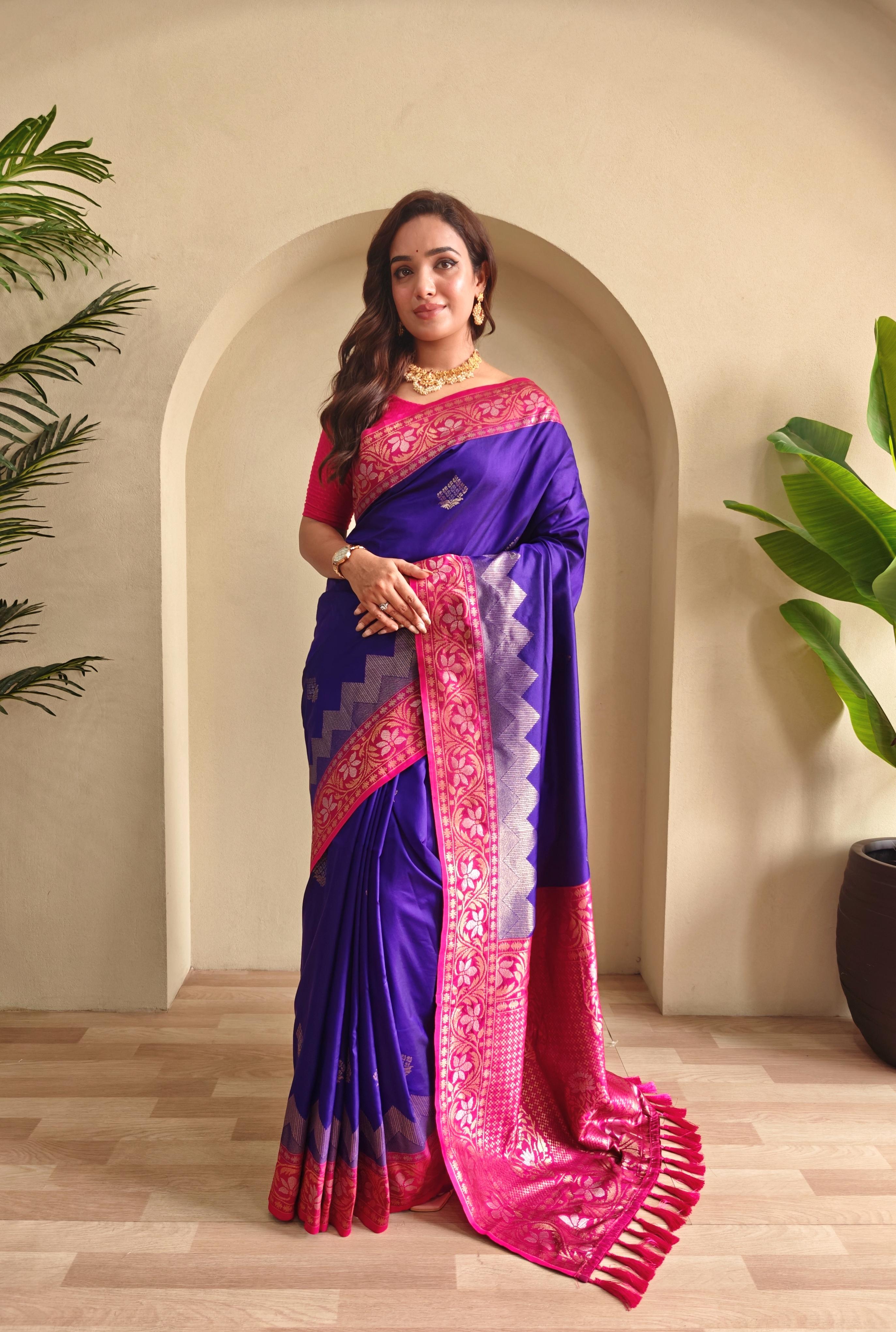 Duvarna – Dual Tone Silk Ready-to-Wear Pocket Saree