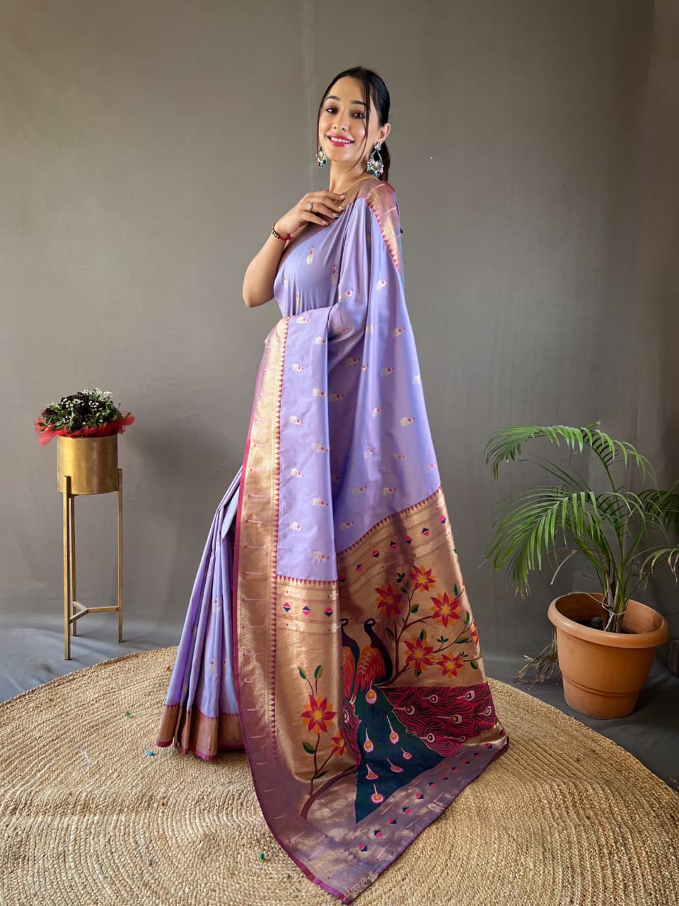 Mayurika Powerloom Paithani Silk (C) Ready To Wear Pocket Saree
