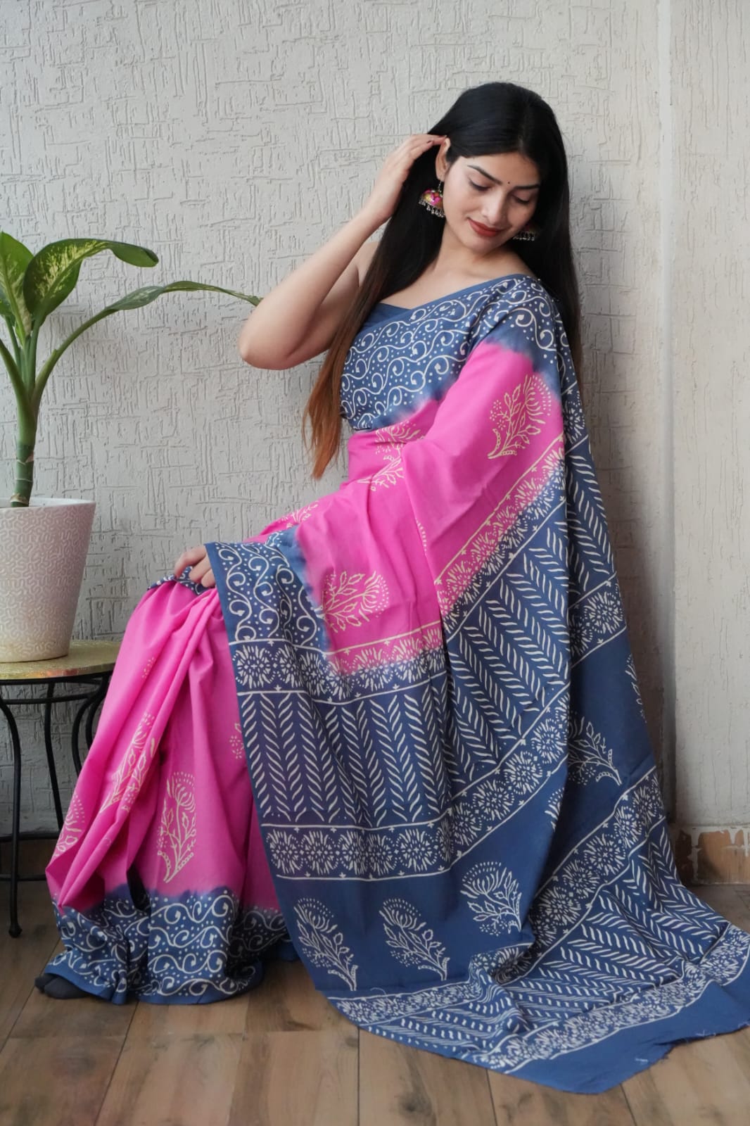Bareloom Mul Cotton Ready To Wear Pocket Saree