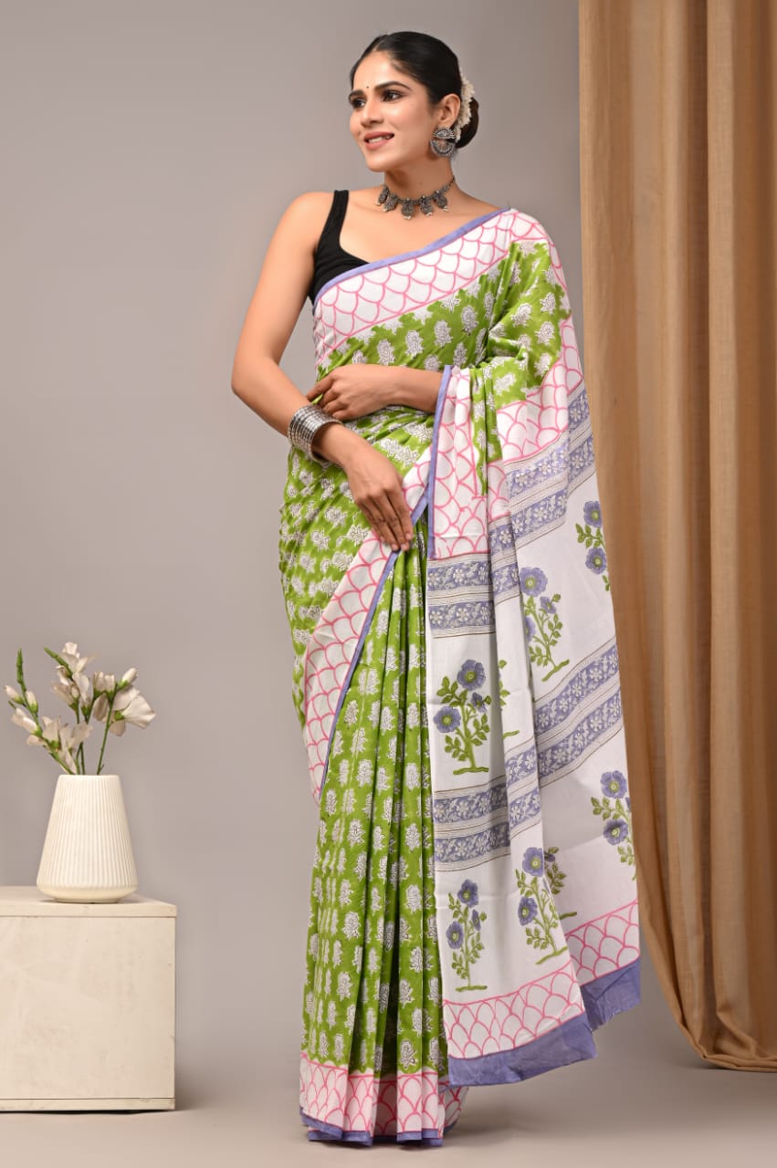 Aangan Mul Cotton Ready To Wear Pocket Saree