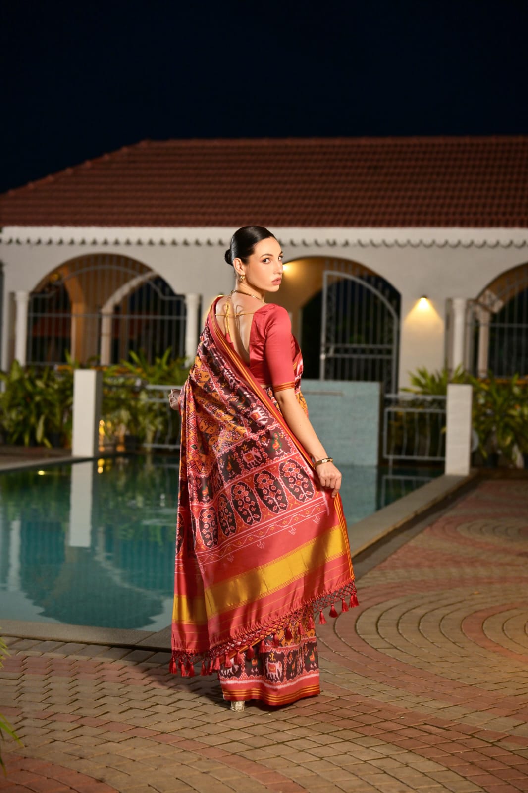 Rivika Patola Silk (A) Ready To Wear Pocket Saree