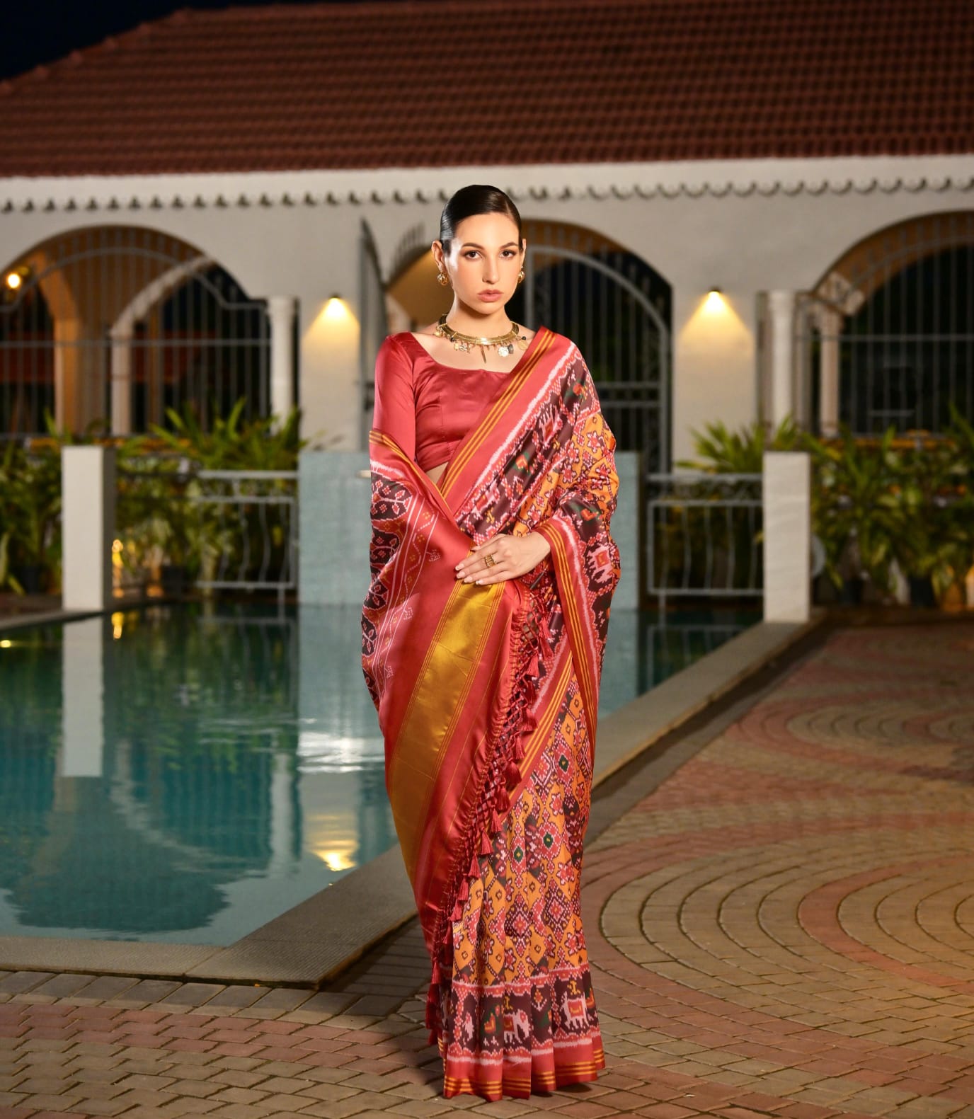 Rivika Patola Silk (A) Ready To Wear Pocket Saree