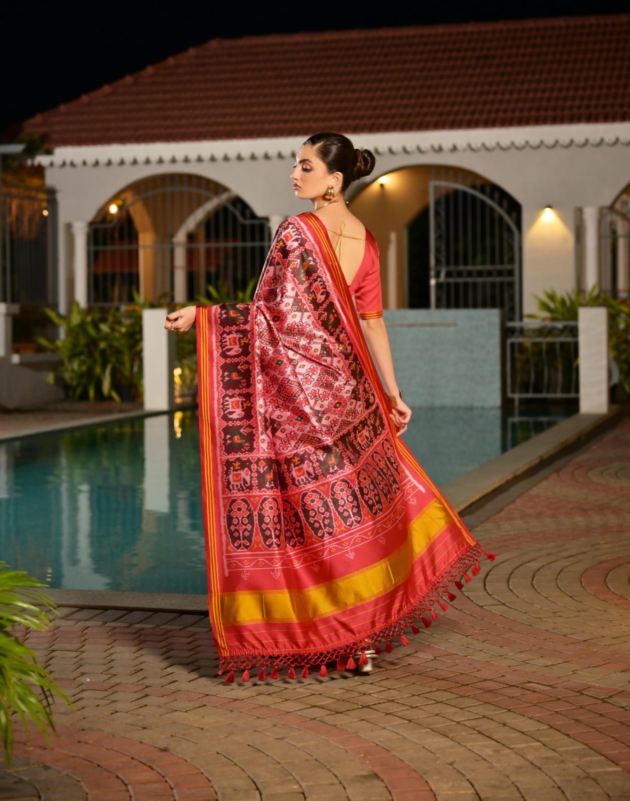 Rivika Patola Silk (B) Ready To Wear Pocket Saree