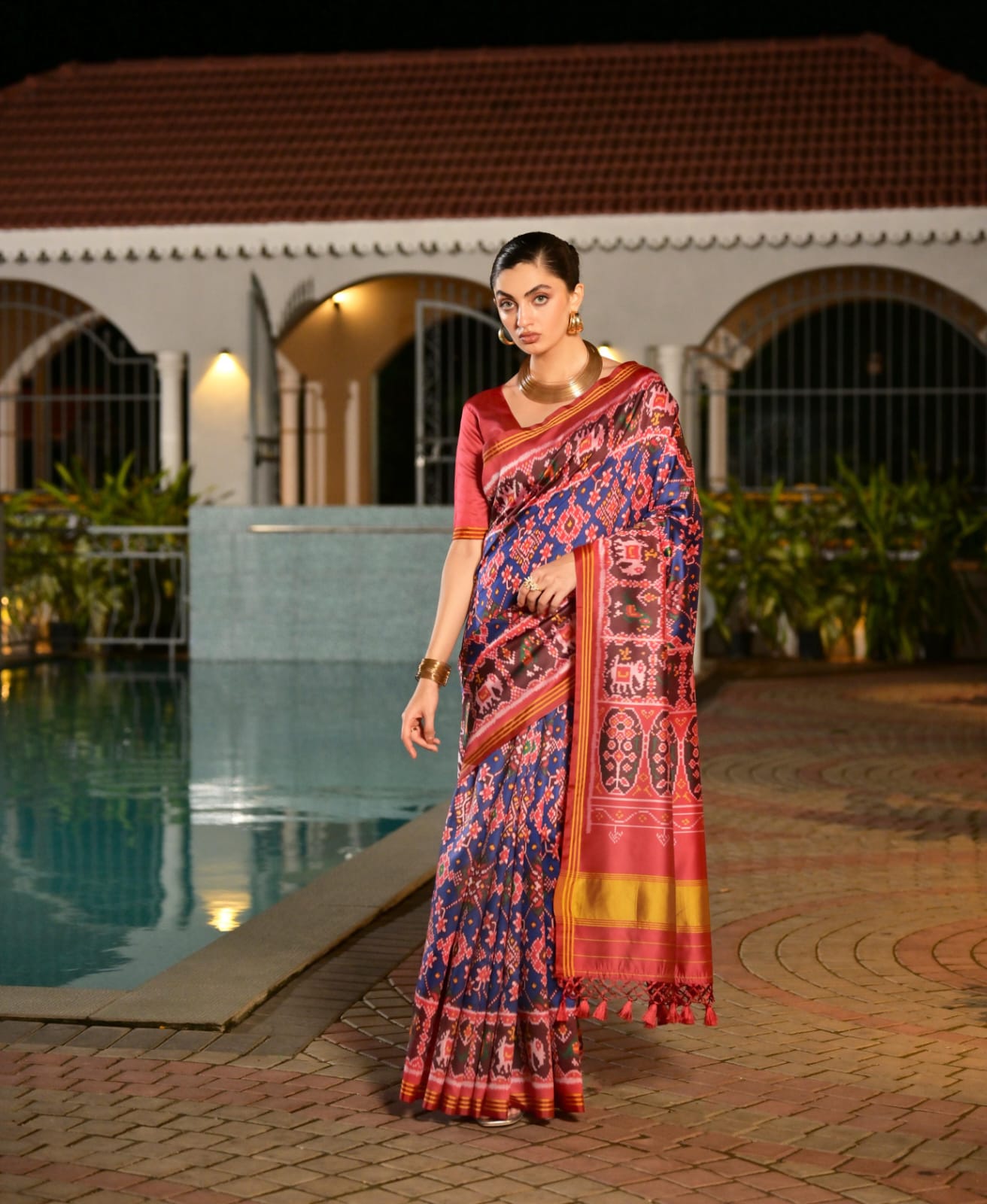 Rivika Patola Silk (C) Ready To Wear Pocket Saree