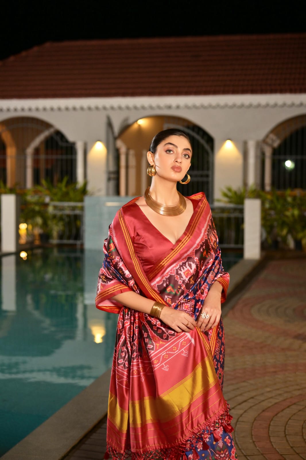 Rivika Patola Silk (C) Ready To Wear Pocket Saree