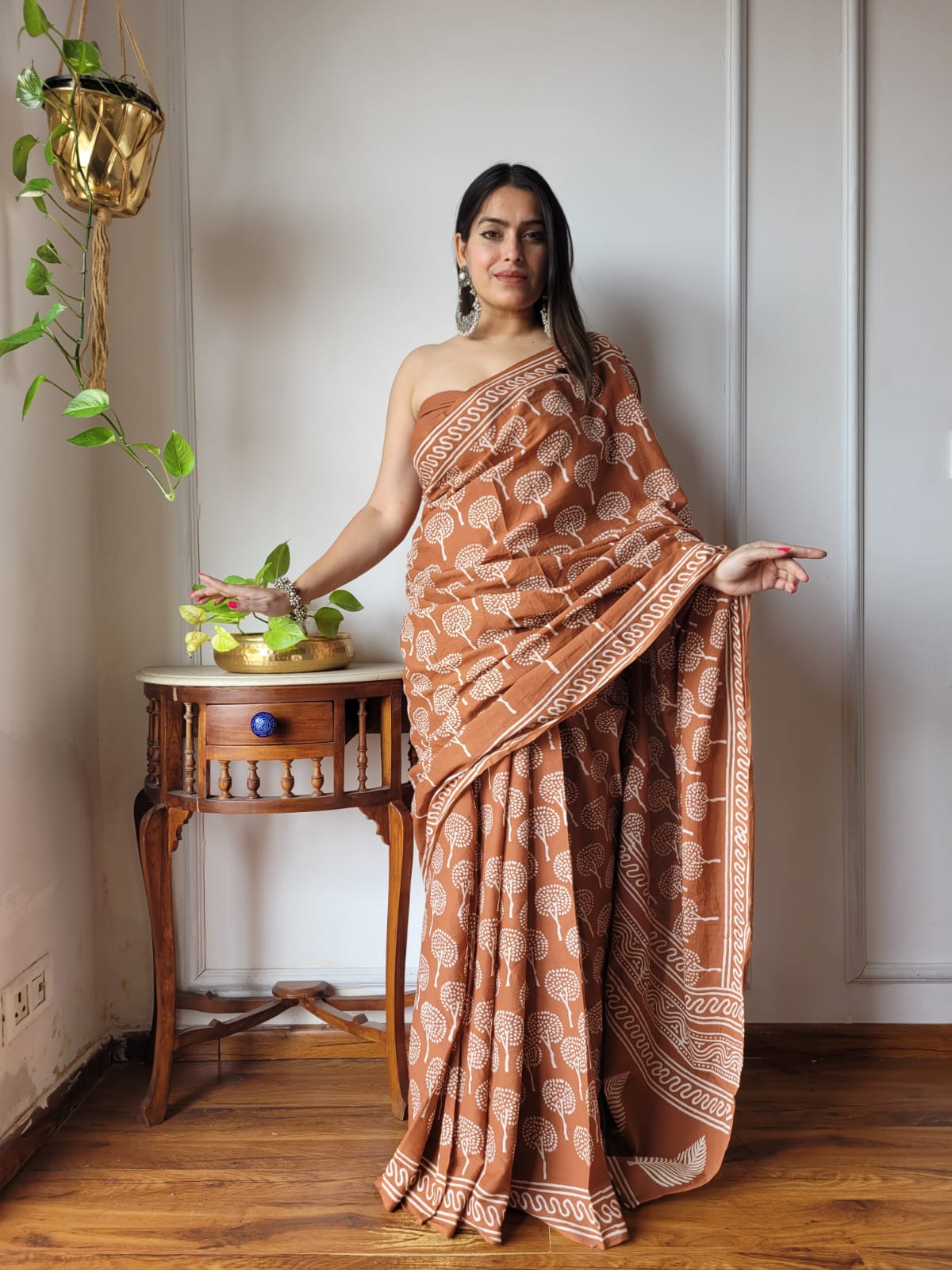 Aangan Mul Cotton (H) Ready To Wear Pocket Saree