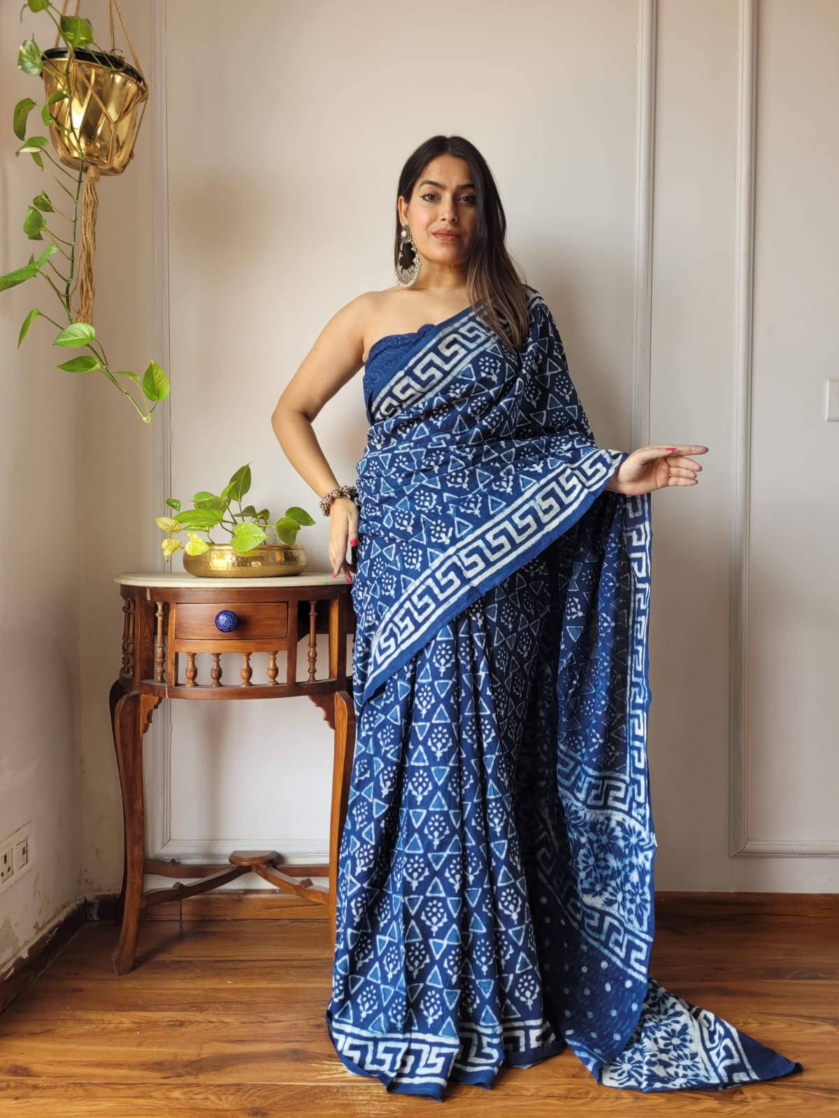 Aangan Mul Cotton (F) Ready To Wear Pocket Saree