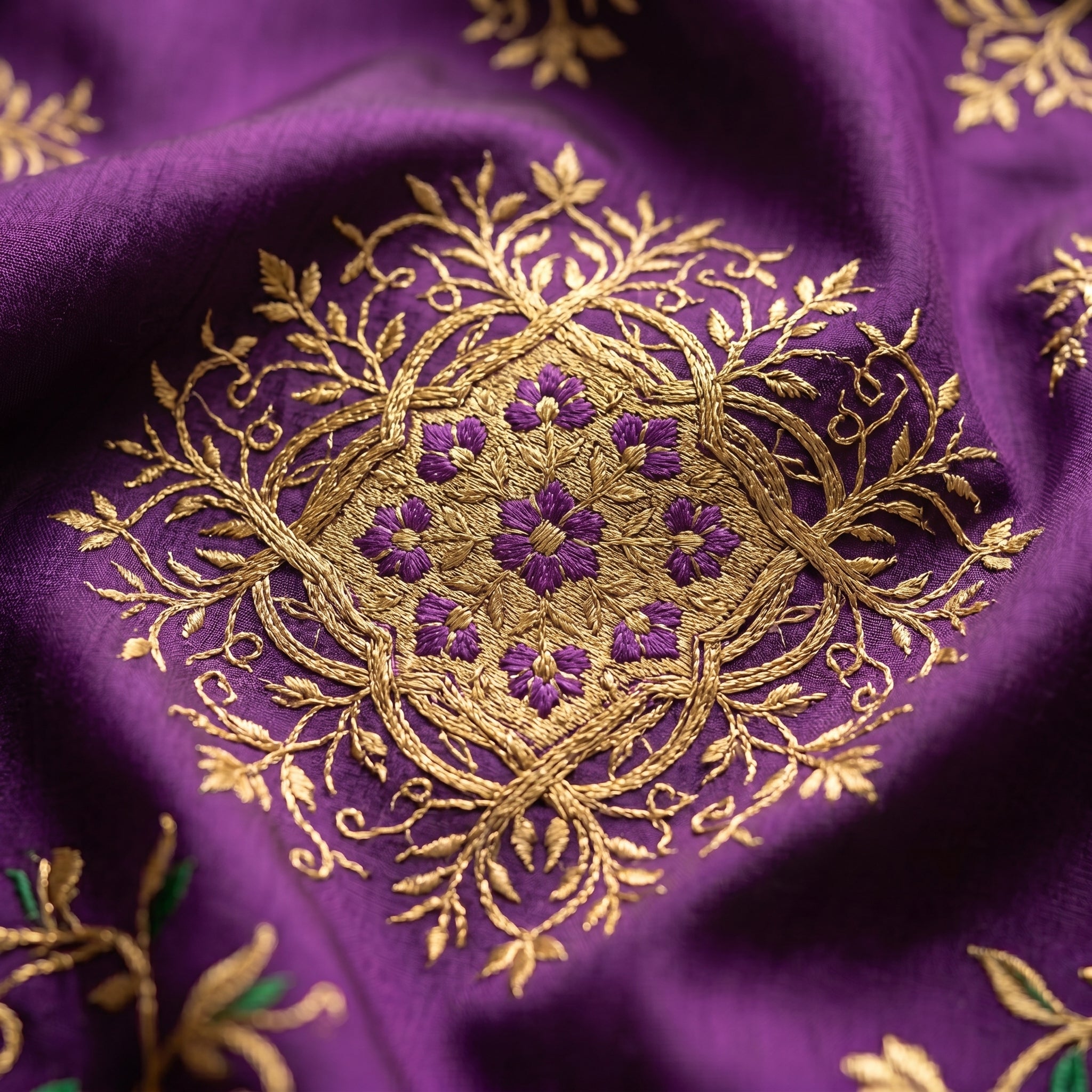 Shubh Shringar (Purple) Powerloom Paithani Silk Ready To Wear Pocket Saree
