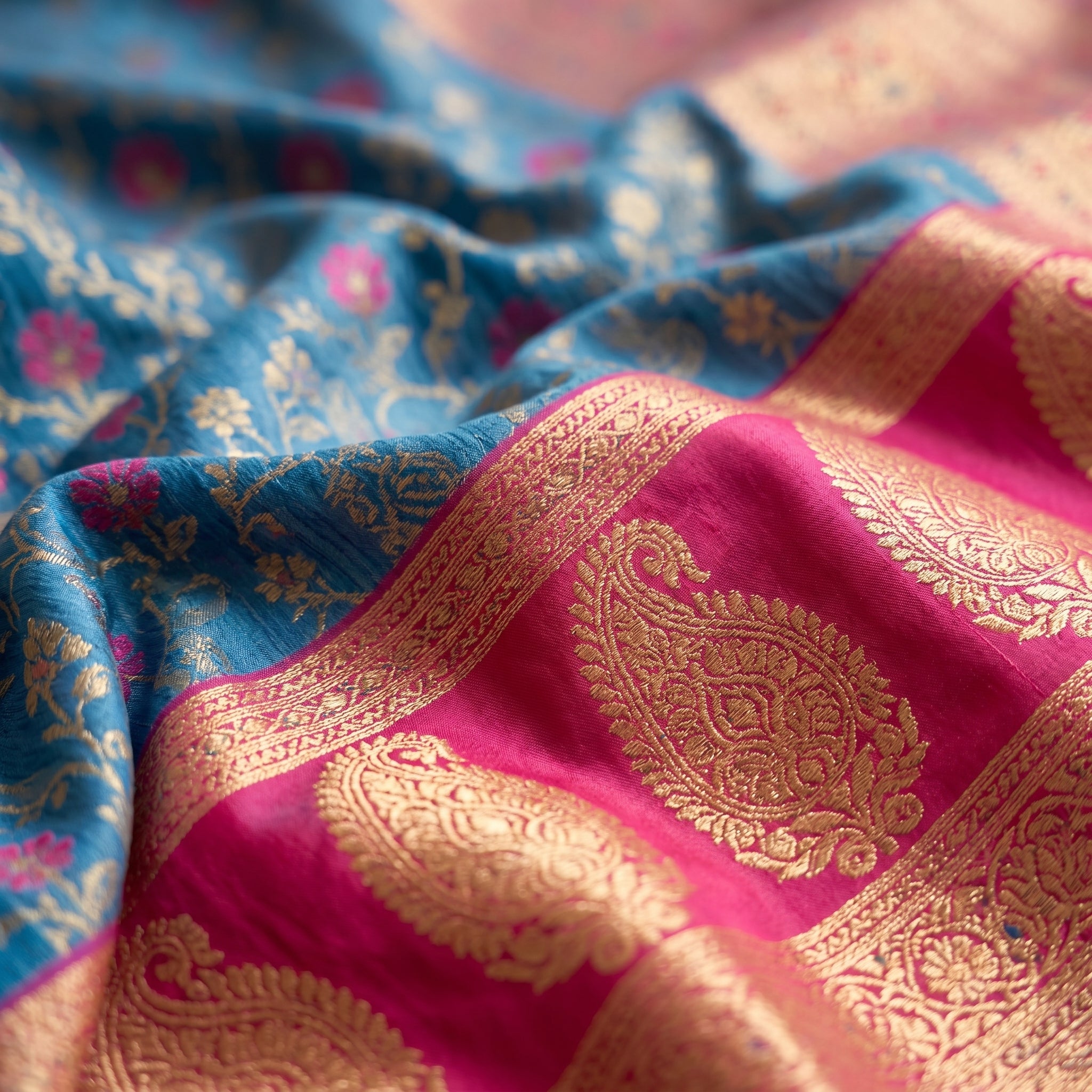 Golden Hour Banarasi Silk (A) Ready To Wear Pocket Saree