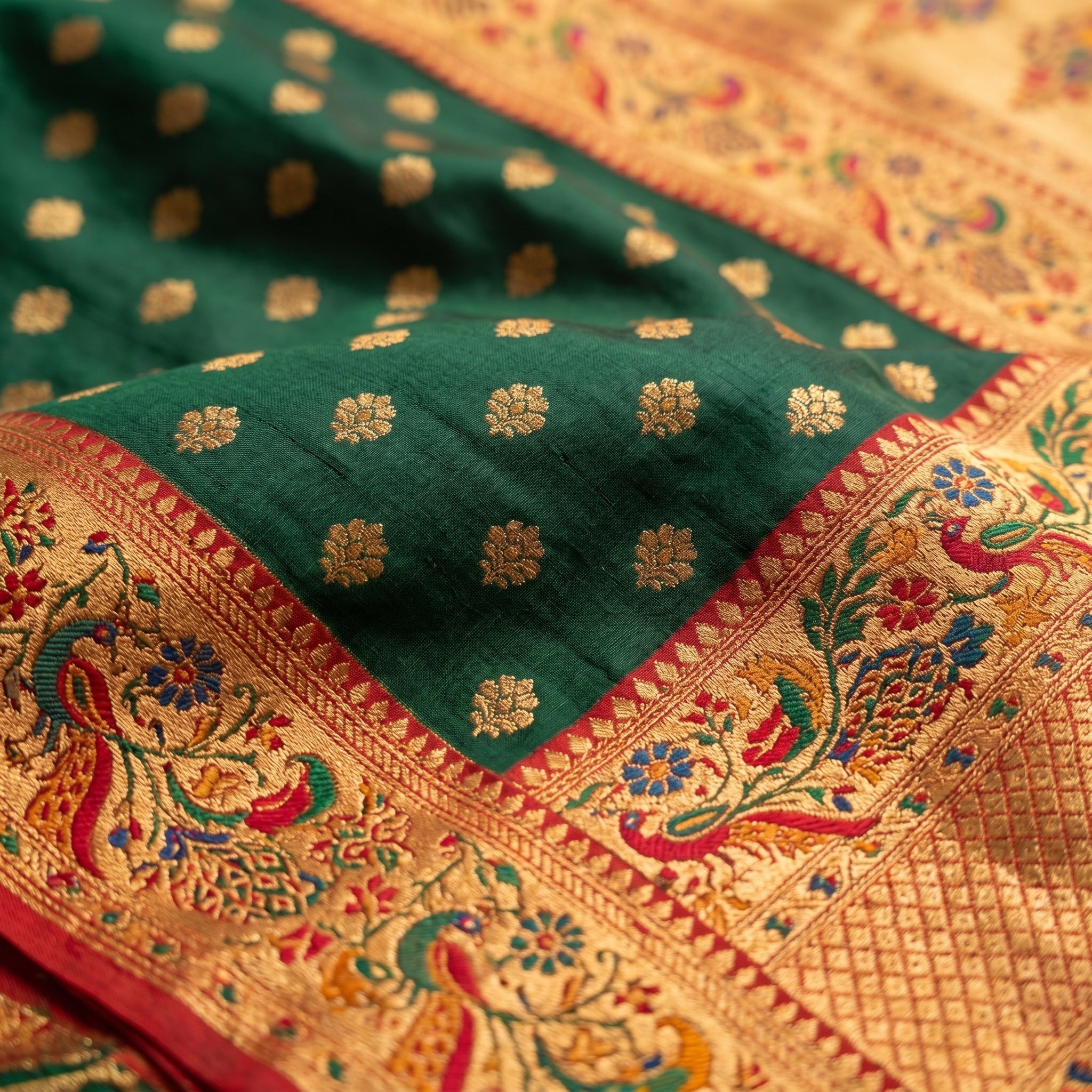 Vihangini Powerloom Paithani Silk (C) Ready To Wear Pocket Saree