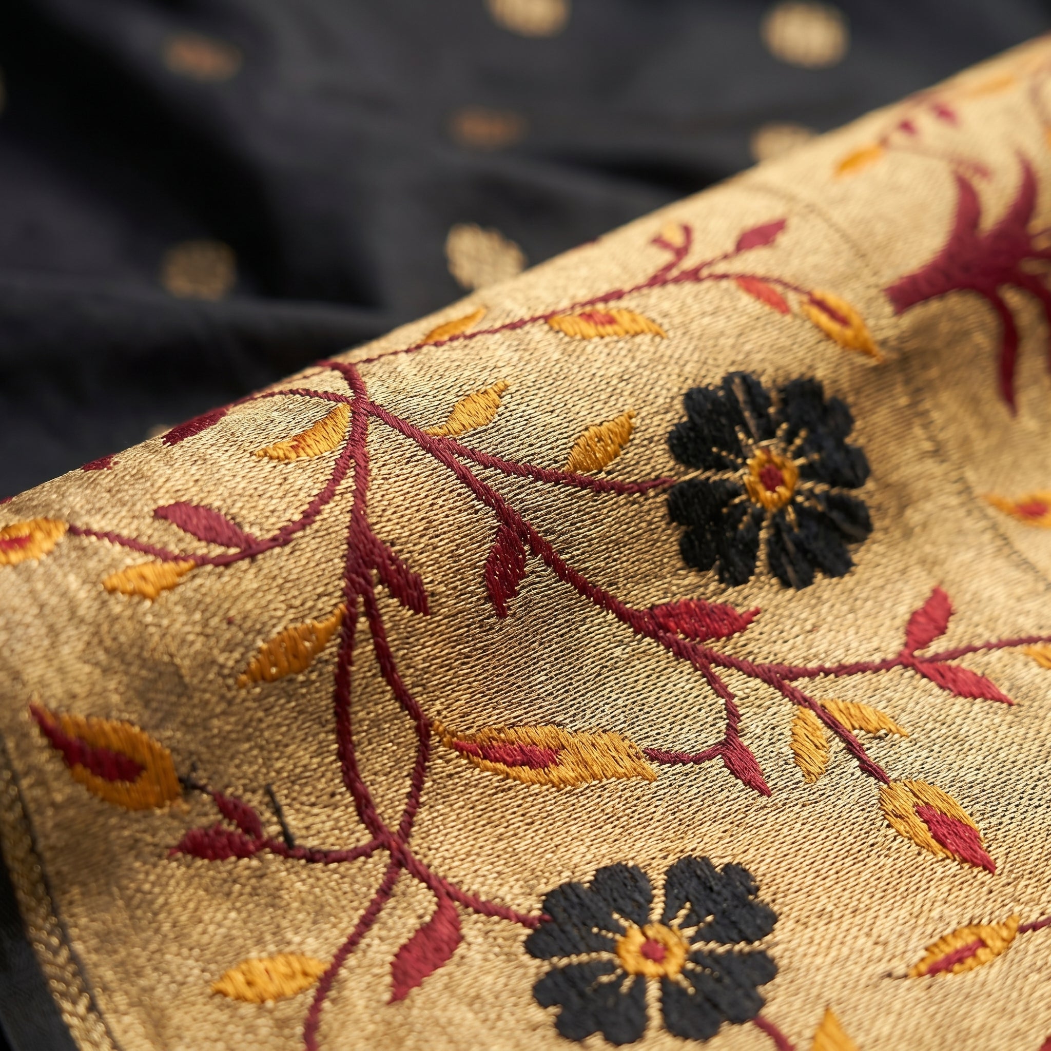 Shubh Shringar (Black) Powerloom Paithani Silk Ready To Wear Pocket Saree