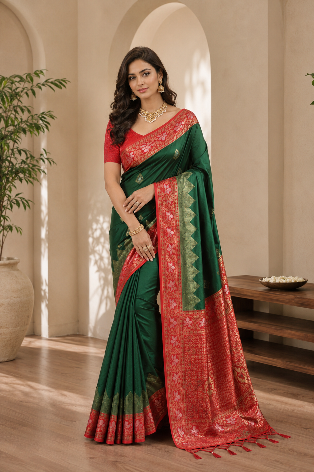Dual Gleam Ready To Wear Pocket Saree