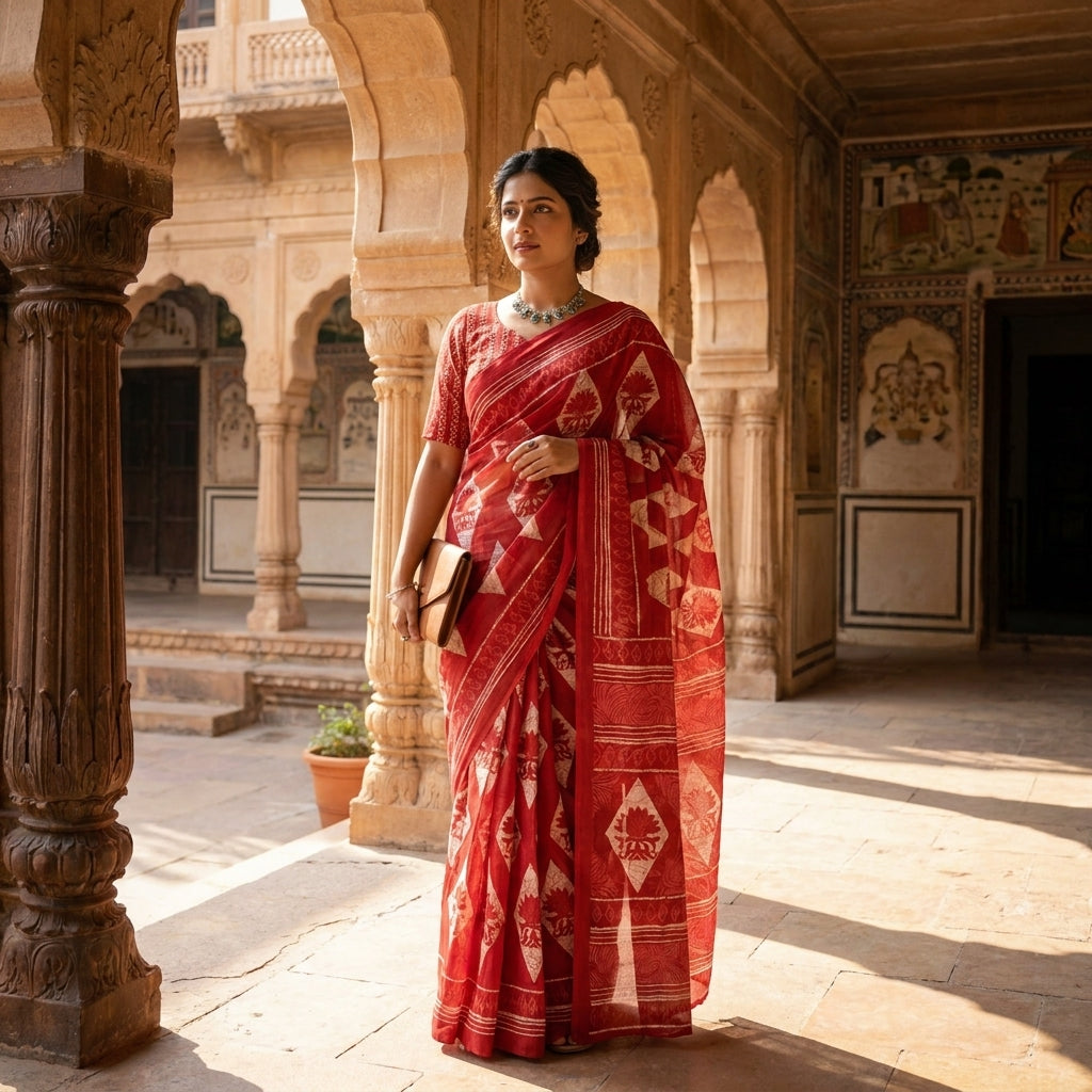 Nine to Thrive Mul Cotton (A) Ready To Wear Pocket Saree