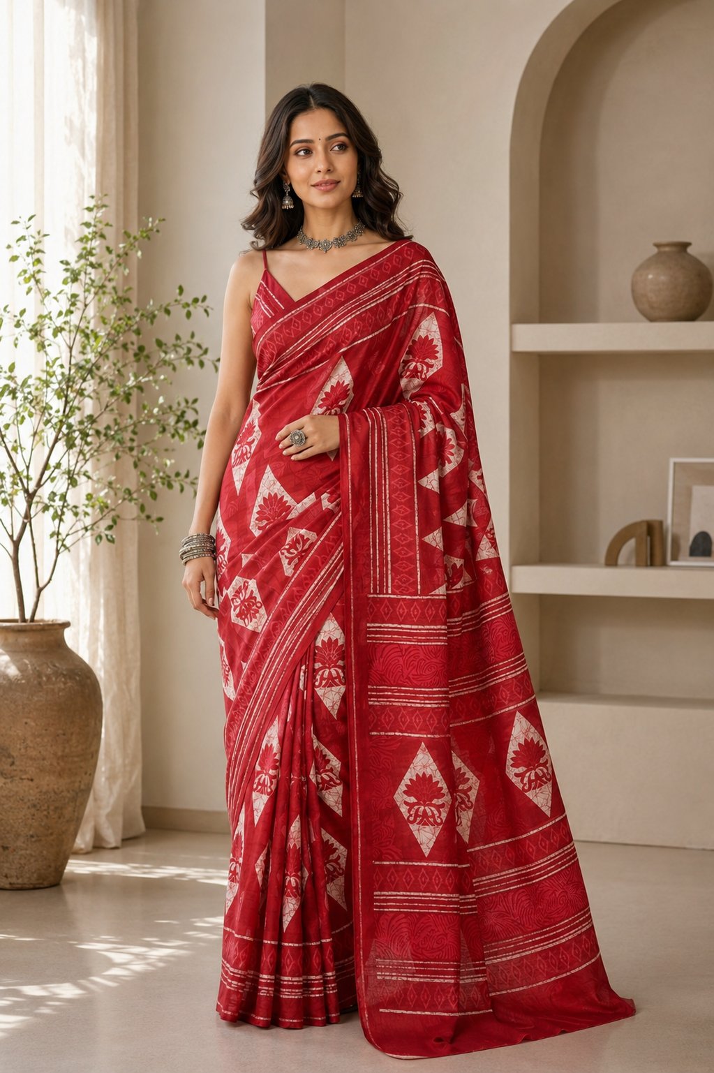 Nine to Thrive Mul Cotton (A) Ready To Wear Pocket Saree