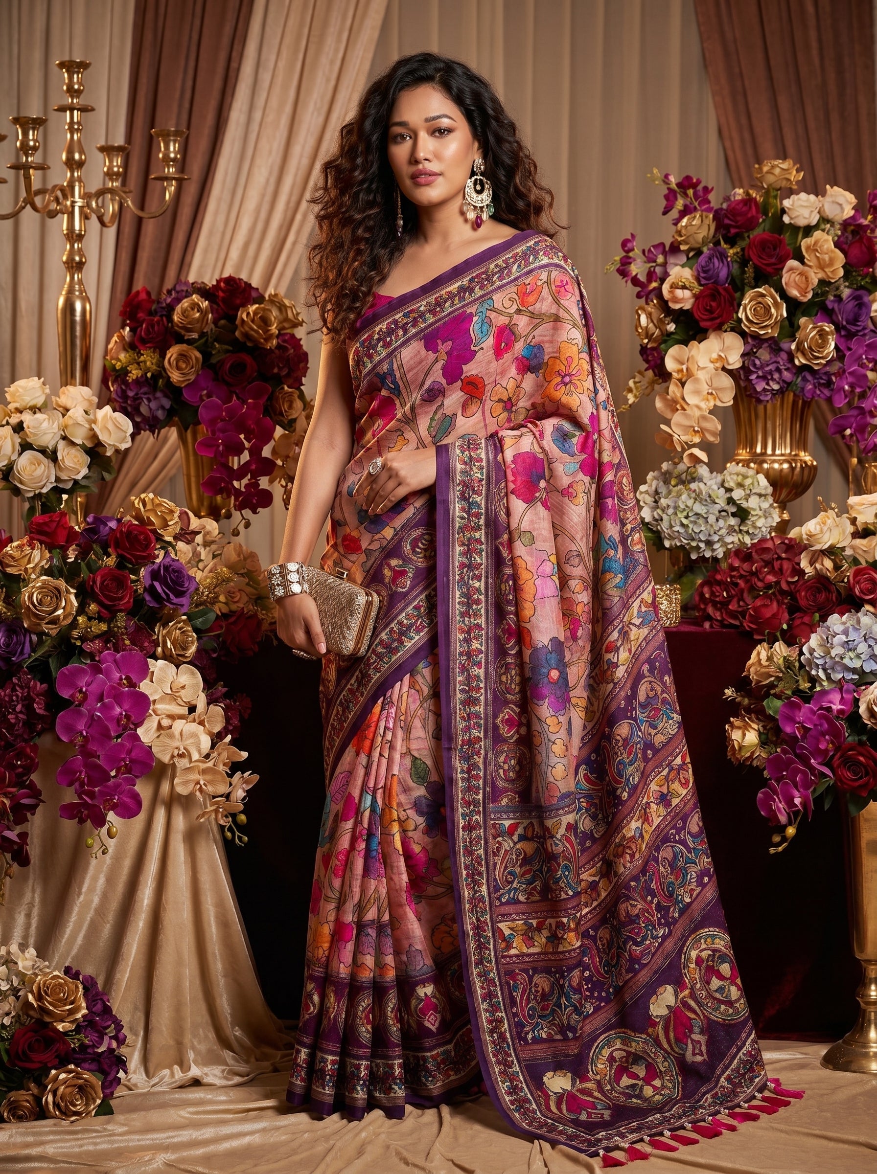 Cotton Kalamkari (C) Ready To Wear Pocket Saree