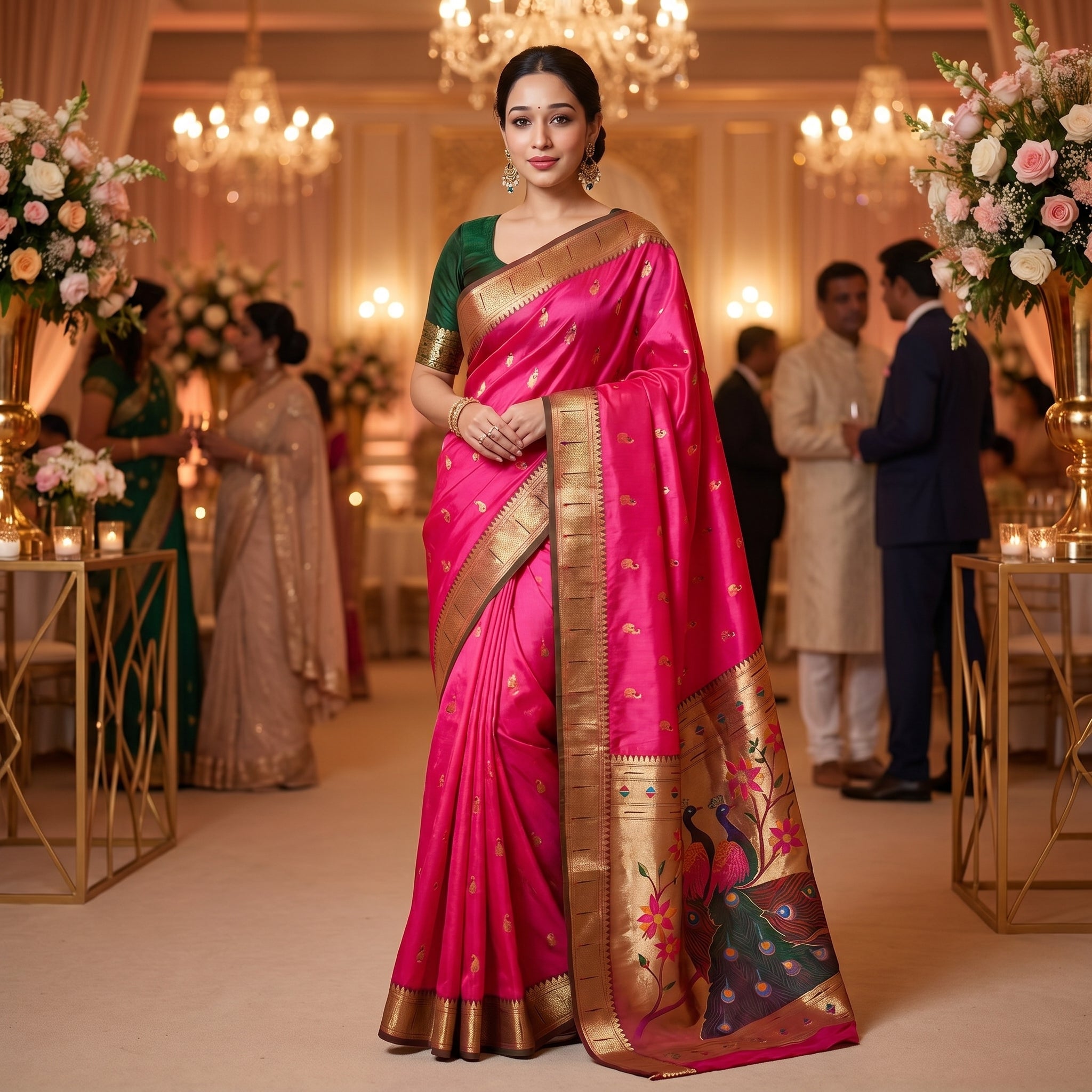 Mayurika Powerloom Paithani Silk (F) Ready To Wear Pocket Saree