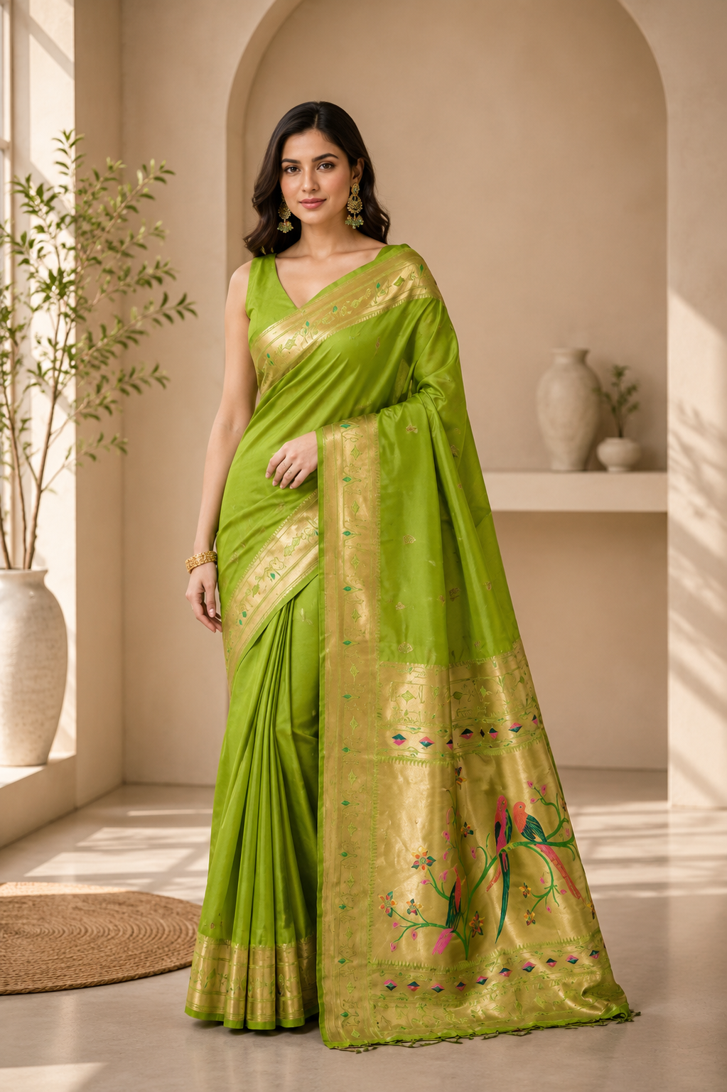 Utsav Umang Powerloom Paithani Silk (D) Ready To Wear Pocket Saree